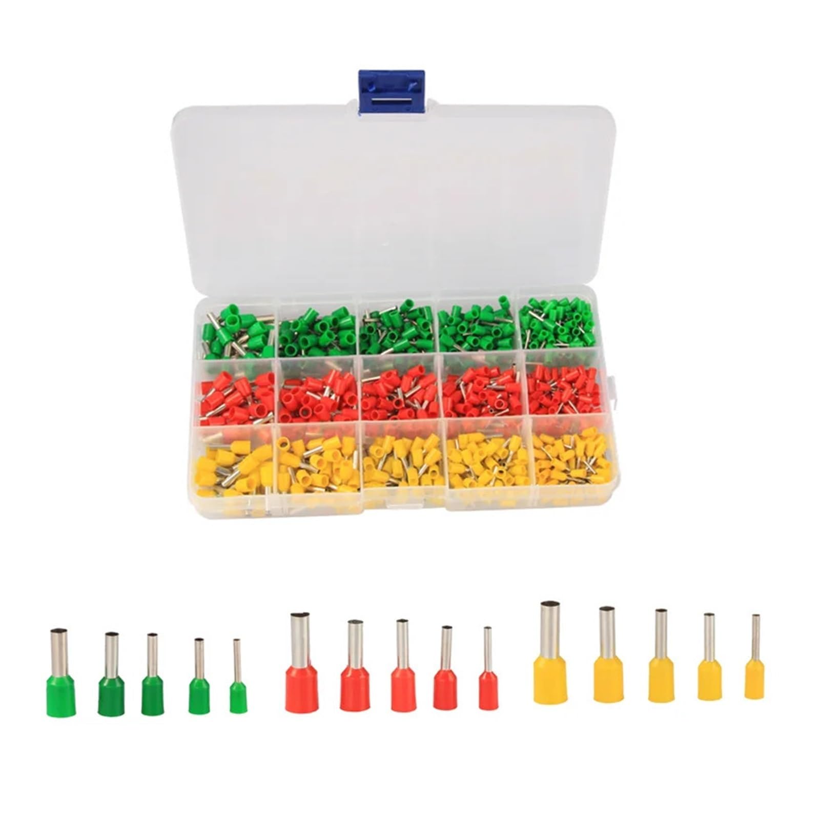 BYLSAGWHT 600Pcs 3 Colors Tube Terminals Connector Cord Pin End Cable Wire Ferrules Crimp Terminals kit for 22~12AWG