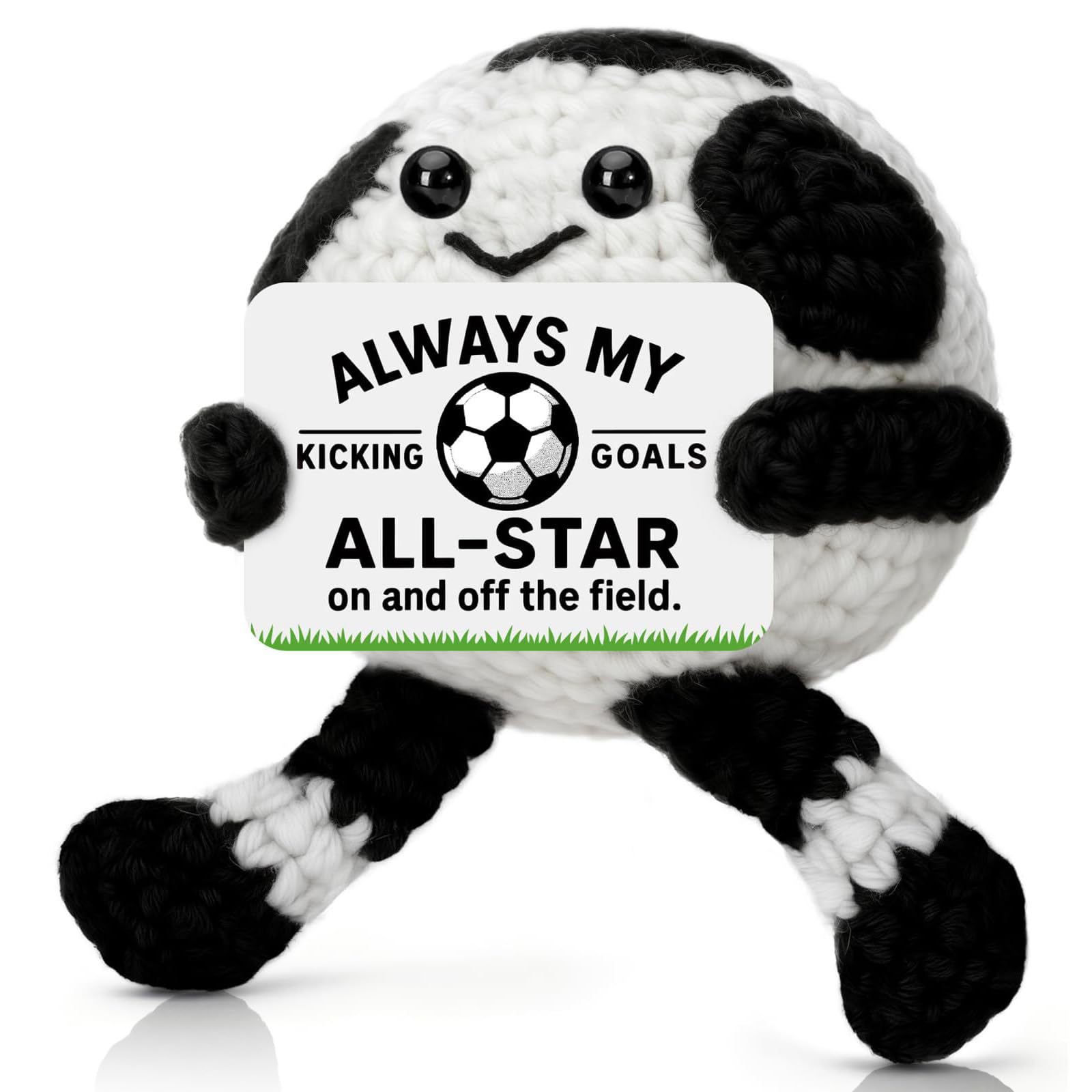 AWSOLAR Positive Crochet Soccer Gifts for Men, Women, Boys, Girls