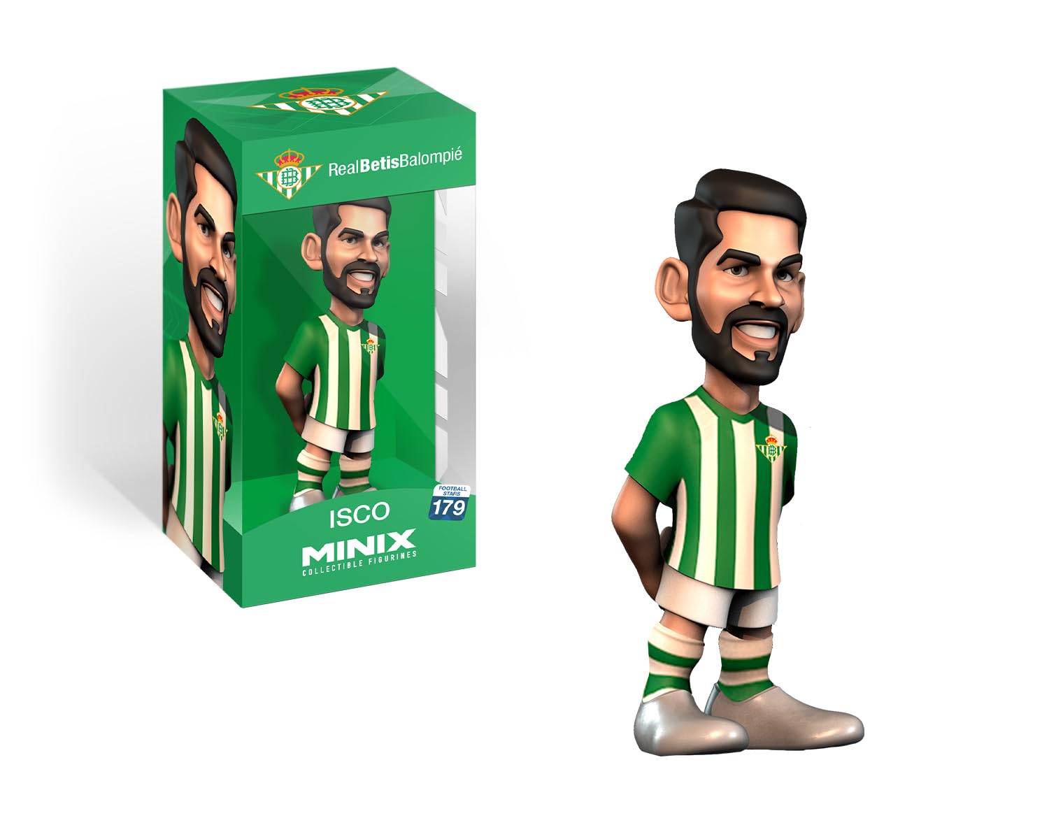 Figurine MINIX Isco #179 – Real Betis, 12 Cm, Collection Football, Boîte Officielle