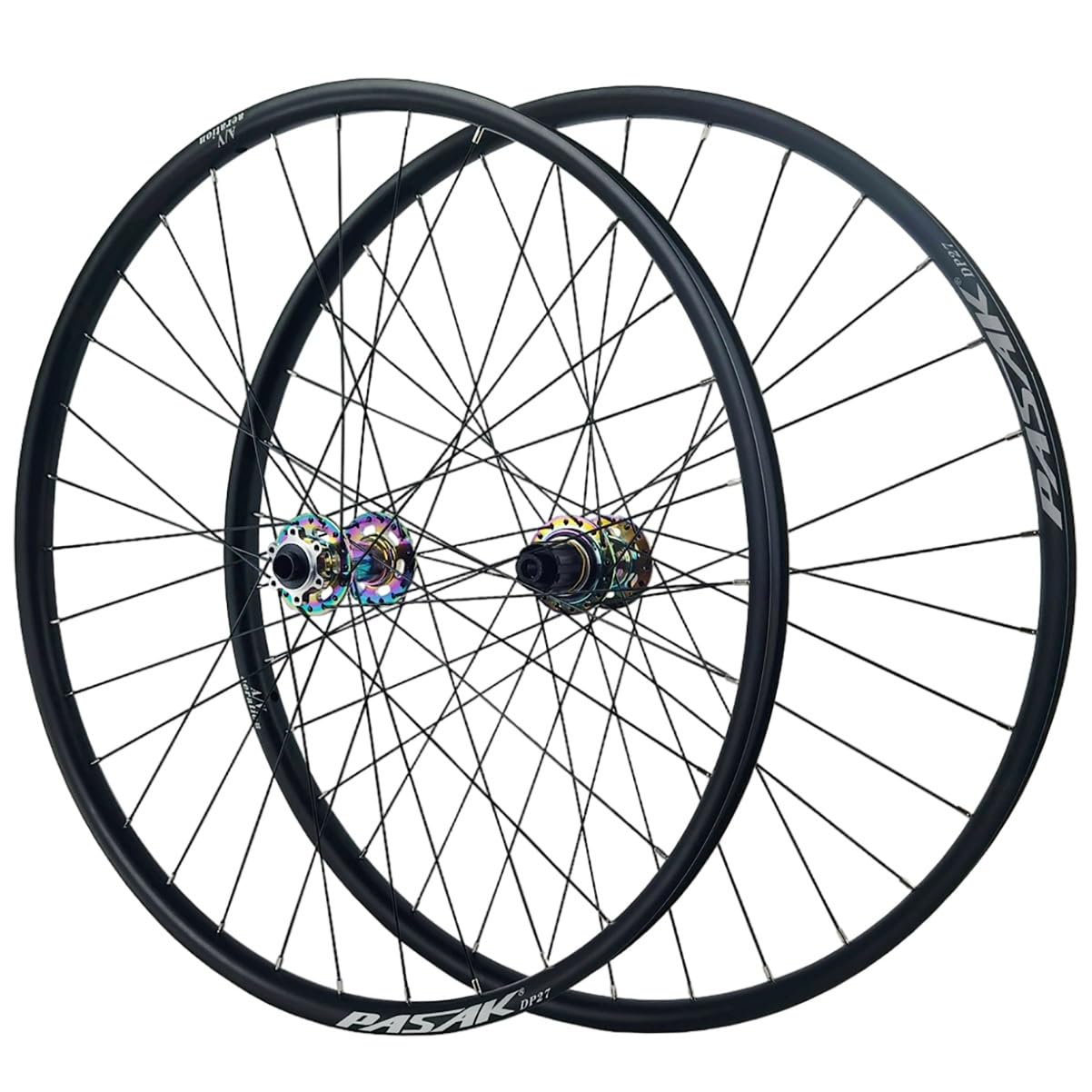 ZXGSXIOU 26/27.5/29in Mountian Bike Wheelset BOOST Thru Axle Wheels Aluminum Alloy Rims 32H Disc Brake Hubs For 8 9 10 11 12 Speed Cassette(27.5''Colorful,12x142mm)