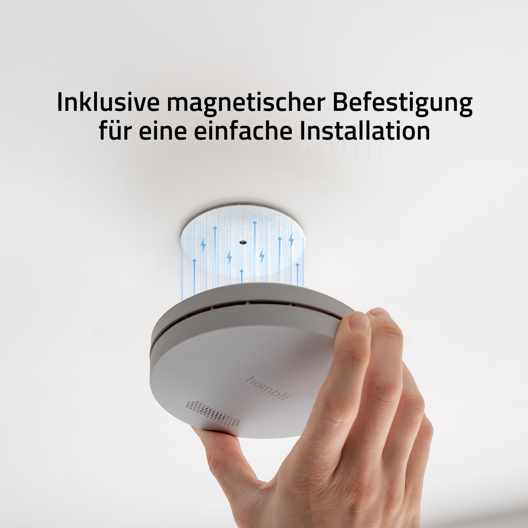 Hombli Rauchwarnmelder, 85 dB Alarm, 10 Jahren Batterielaufzeit, Grau