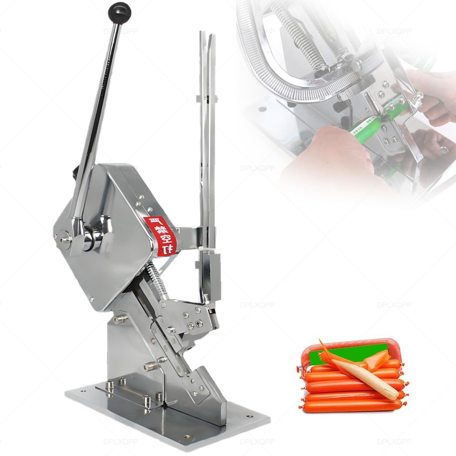Sigillante per salsicce a forma di U per sacchetti di plastica, tagliatore manuale con tenuta regolabile, per lavorazione della carne e imballaggio alimentare
