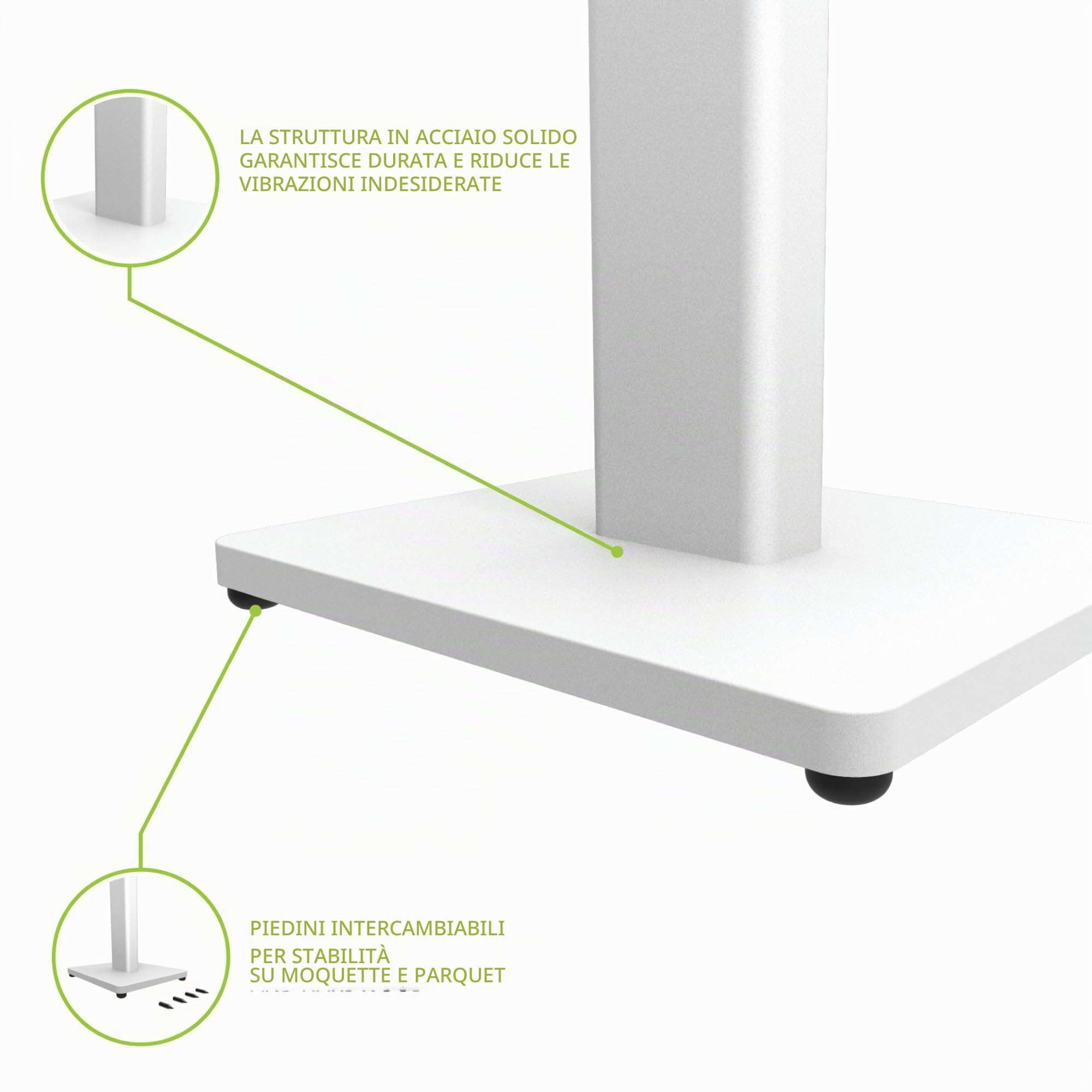 Kanto ST34 34” Universal Floor Speaker Stands for Bookshelf Speakers up to 30 lbs | Improved Sound | Hidden Cable Management | Timeless Design w/White MDF Base | Pair