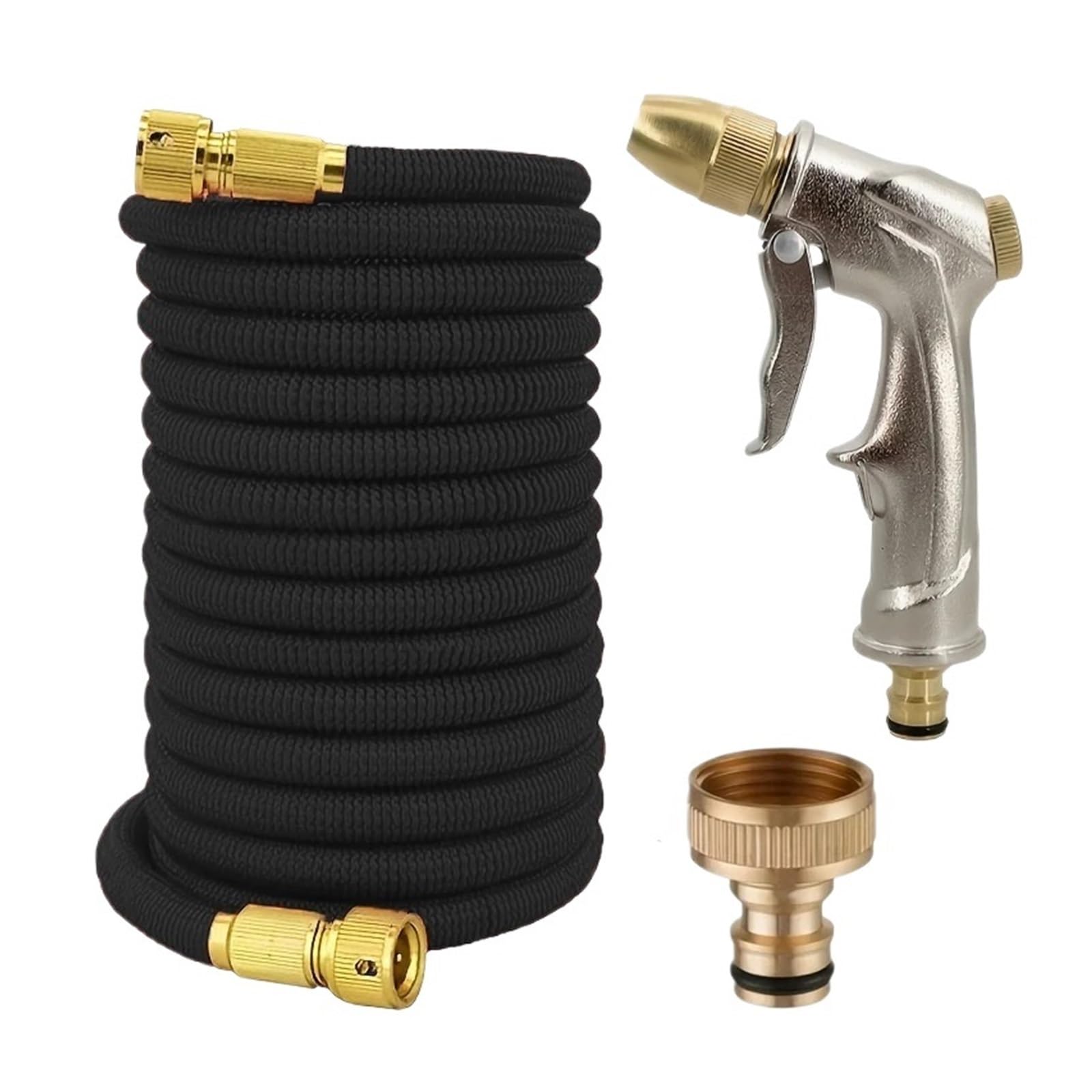 Manguera de jardín Extensible, Conector bimetálico, Manguera Extensible de Alta presión para riego de Jardines/Agricultura/Lavado de Coches (23 Metros)