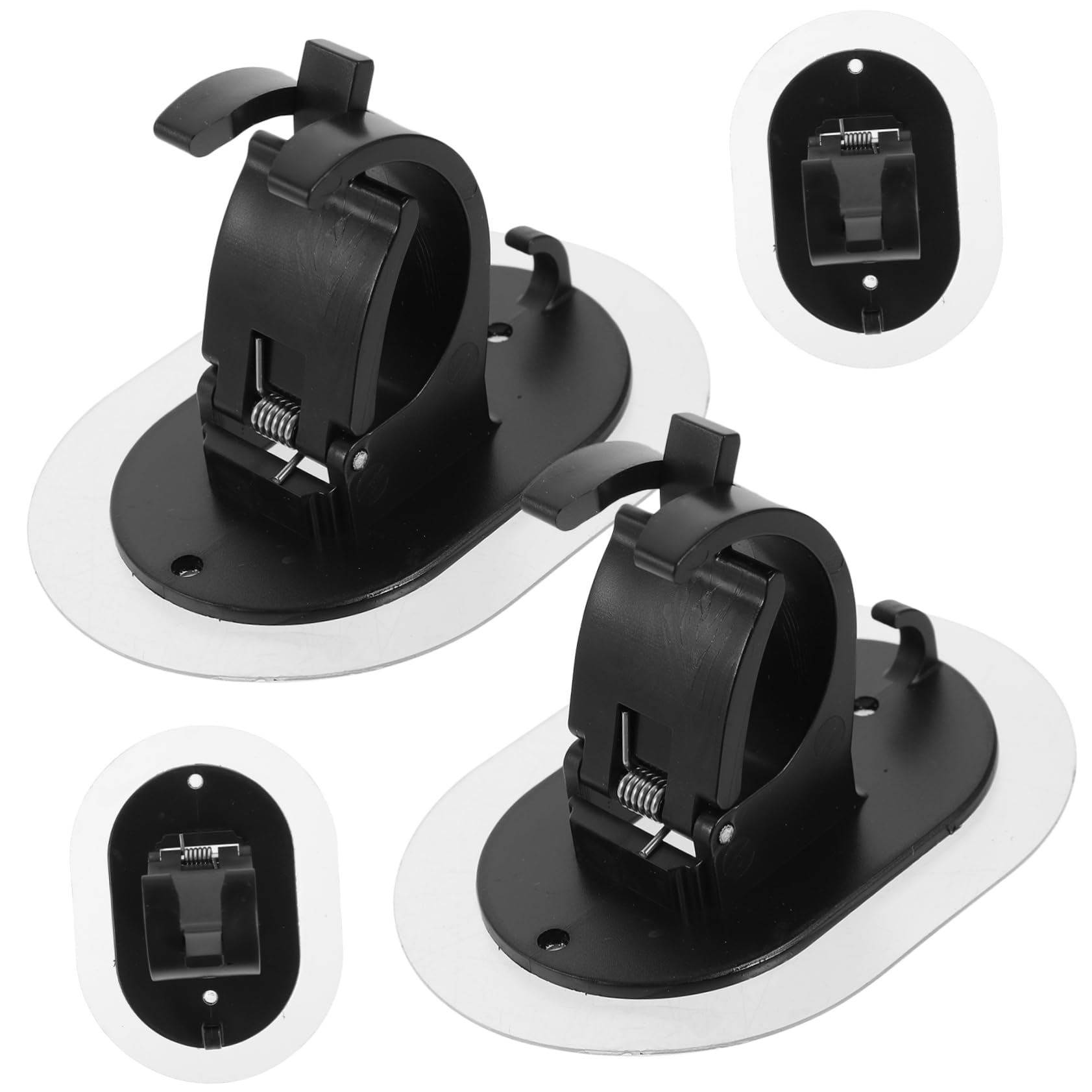 TOPBATHY 4sets Pinces À Tringle À Rideaux Accroches pour Tringles À Rideaux Support Tringle Rideaux Crochets Tiges Canne À Pêche Cintres De Rideaux Support De Tige Plastique Black 4pcs * 4
