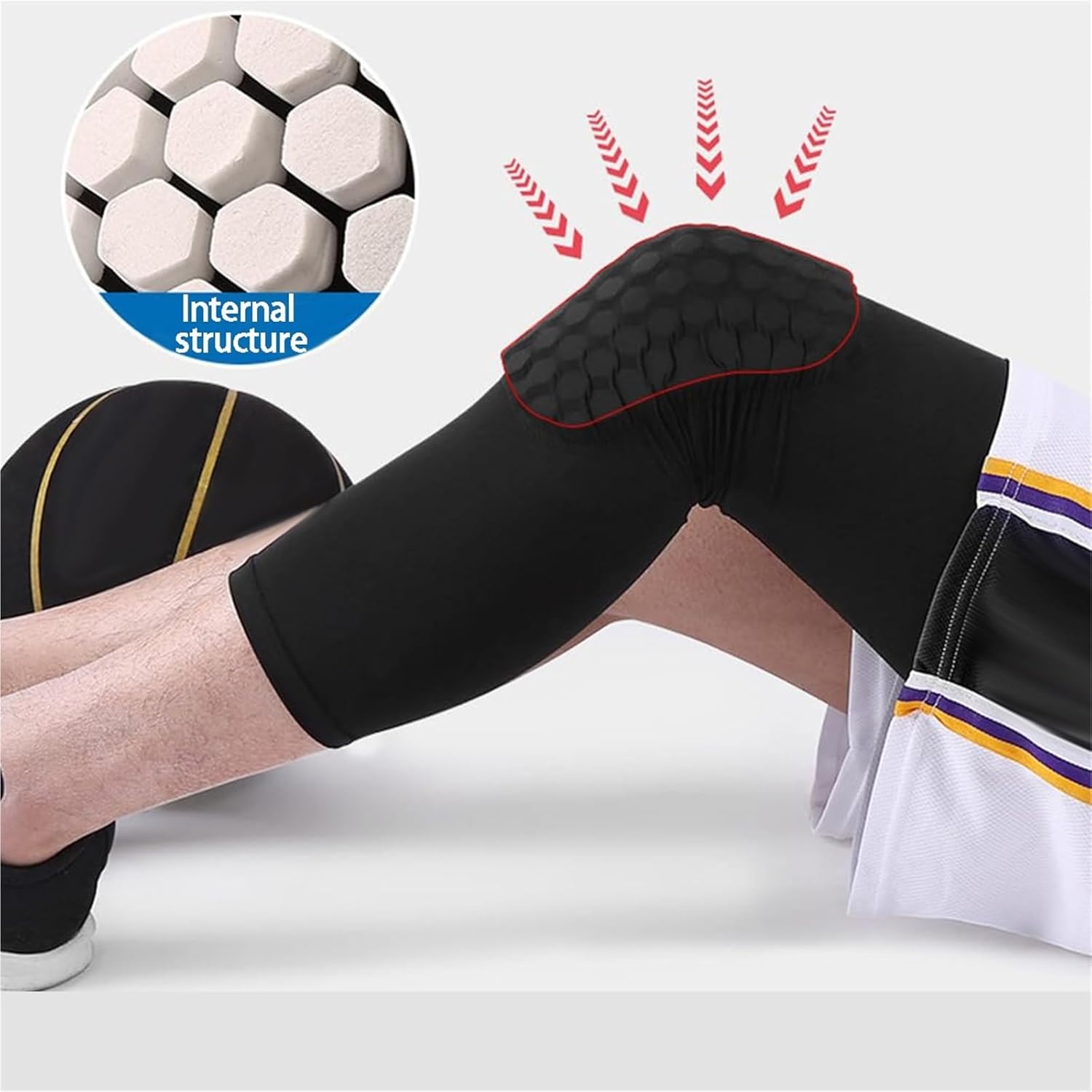 1 Pair, Men's and Women's Honeycomb Knee Pads, Breathable, Sports Companion for Volleyball Football Dance Yoga Tennis Running
