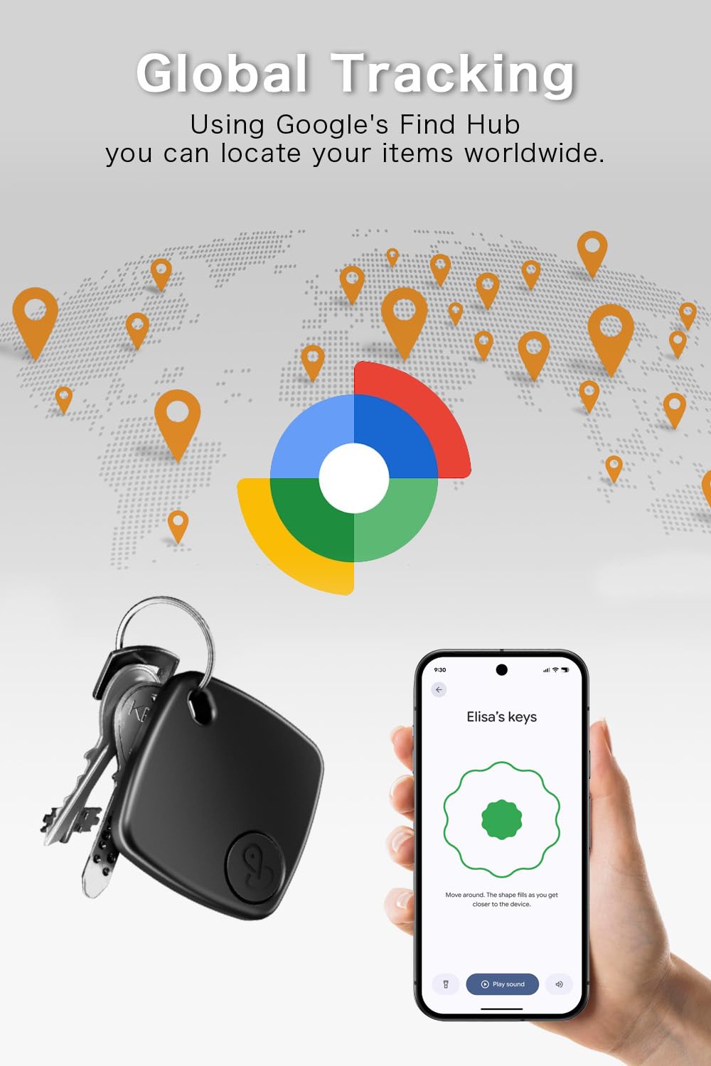 Novzix Finder Tracker S1, funziona con Apple Find My, Smart Tracker e Key Finder, batteria sostituibile, impermeabile, localizzatore di oggetti per chiavi, borse, portafogli, bagagli (Android non