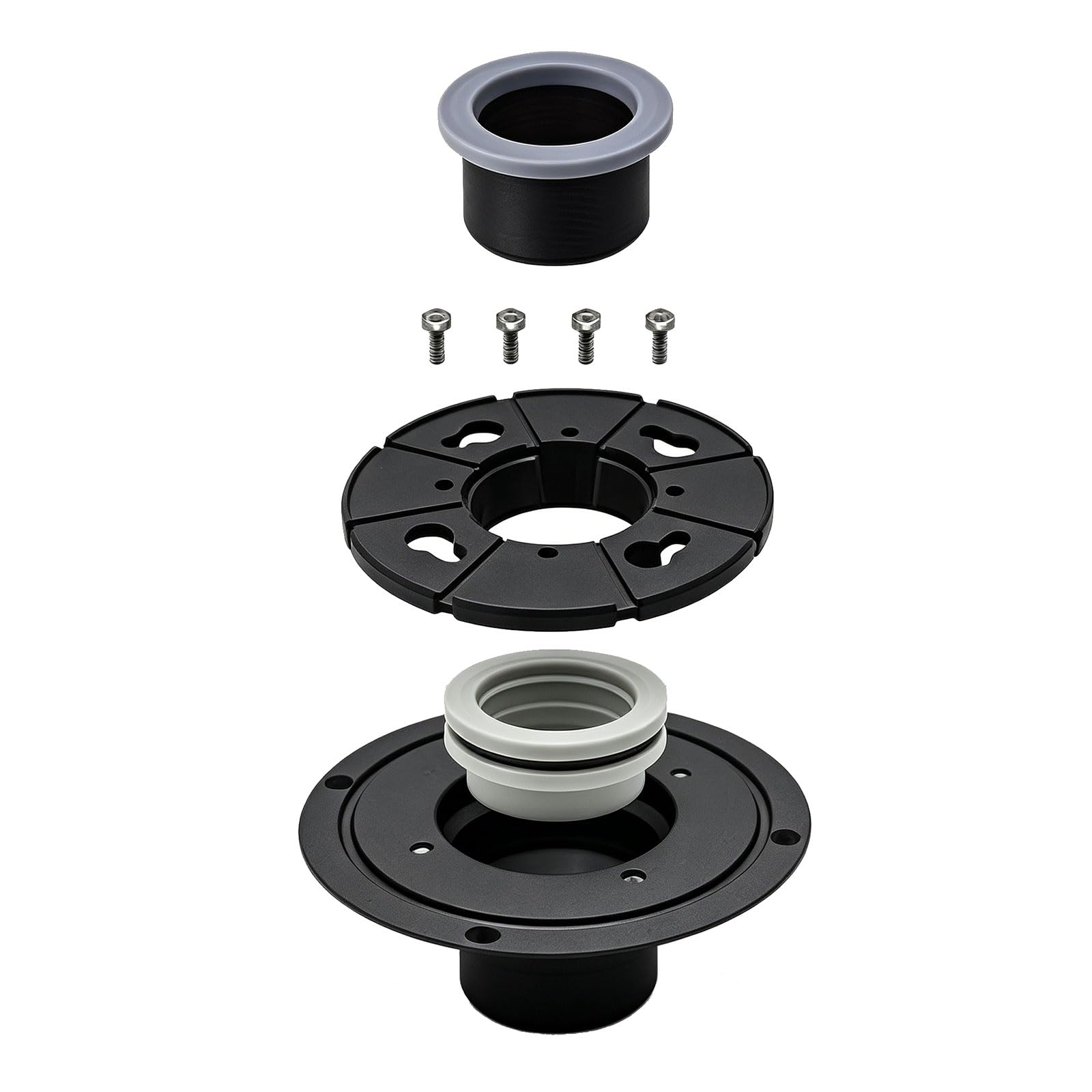 Shower Drain Base Flange Set Drain Siphon Flange Coupling Floor Drains Connector Bathroom Accessory for Most Pipe Size Floor Connector for Pipeline