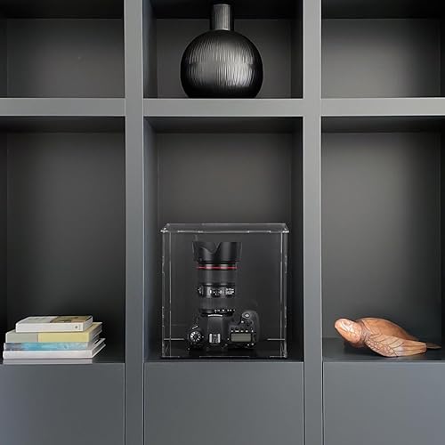 Miniatura 5 de Vitrina de cristal, 10 x 10 x 10 pulgadas, caja de plástico transparente para sombrero, fútbol, baloncesto, fútbol, voleibol, rugby, figura de