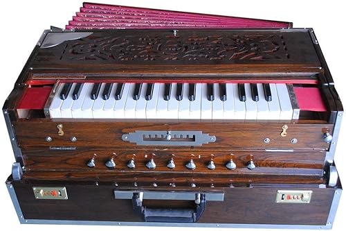 Hahapa 3 Reed Harmonium, 9 Scale, 3.75 Octave, Dark Brown