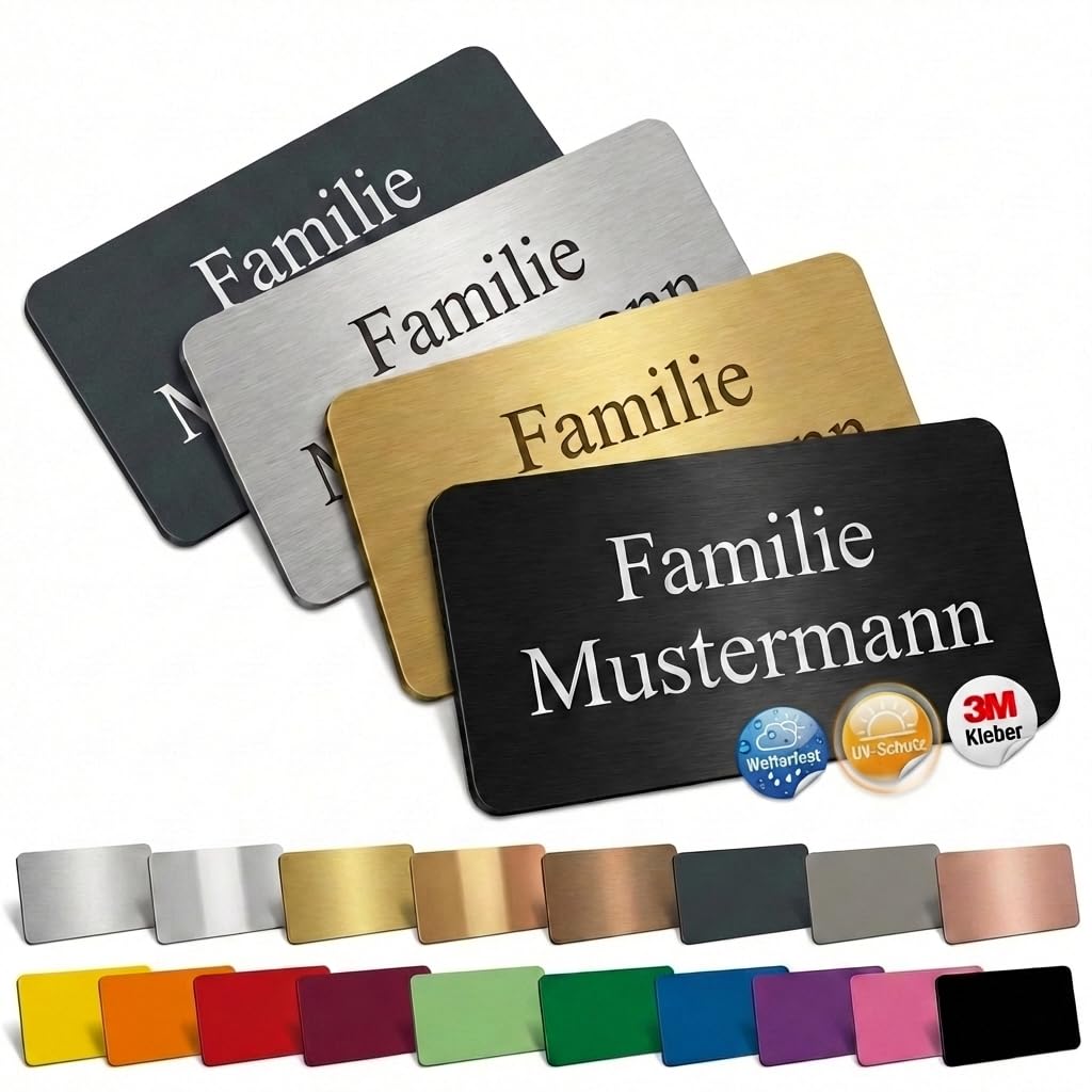 FOTOFOL NAMENSSCHILD BRIEFKASTEN PERSONALISIERT – Namensschilder mit Gravur für Haustür – Wetterfestes Türschild Personalisiert für Türklingel & Briefkasten – Frei anpassbare Größe – 10 Stück
