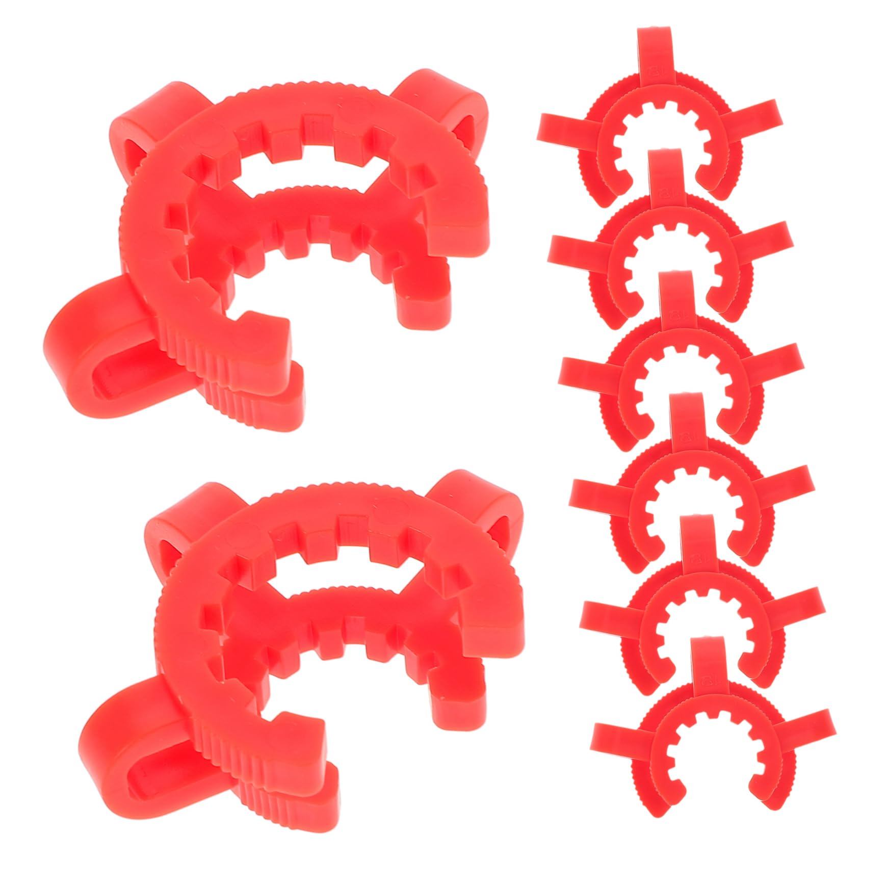 MAGICLULU Lot de 8 Clips pour Joints en Verre en Plastique Rouge Prise Ferme et Utilisation Polyvalente pour Montage en Laboratoire