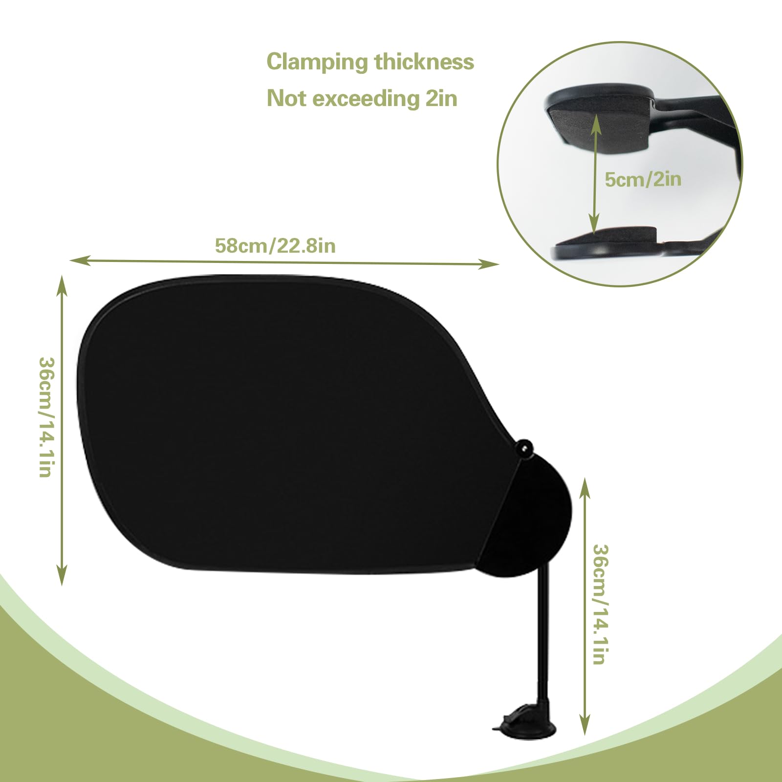 Visière pour Ordinateur Portable avec Clip et Ventouse, Pare Soleil Voiture,Flexible & Pliable Pare-Soleil pour Ordinateur,pour réduire l'intensité de la lumière du Soleil,58x36 cm
