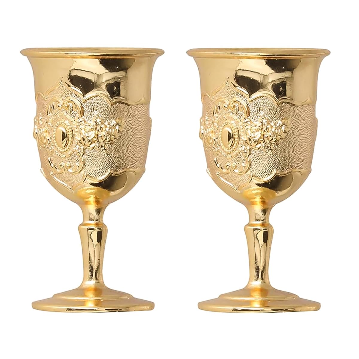 Nicear 2 Pcs Vintage Chalice Goblet Gold Glasses Glasses Embossed Cup For Communion Christmas And Anniversary