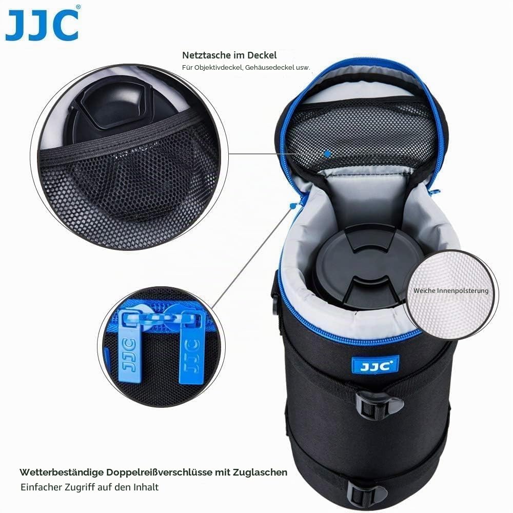 JJC Wasserabweisende Deluxe Objektivtasche mit Schultergurt für Canon RF 800mm F11 is STM, RF 100-500mm F4.5-7.1L is USM, AF-S NIKKOR 200-500mm F5.6E ED VR, Tamron 150-600mm, Innenmaße: 125 x 290mm