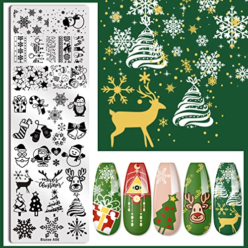 Biutee Nail Stamping Plate Nails Art Stamper Kit Stamp 15 Template Silicone Jelly Stamper Design Flower Star Animal Heat Love Line French Tip Tool Supplies Scraper Storage Bag Gift Box Set #TOP7