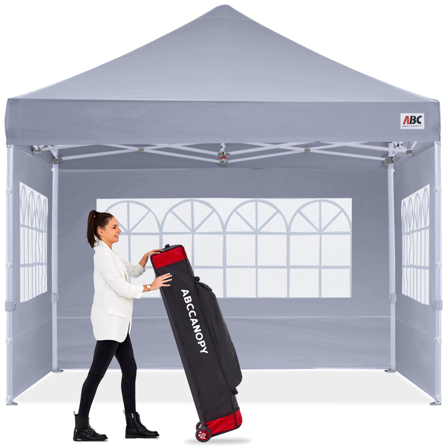 ABCCANOPY Outdoor Winter Gazebo, Premium Instant Pop Up Canopy Tent with Elegant Church Window,Snow and Rain Protection, Bonus Wheeled