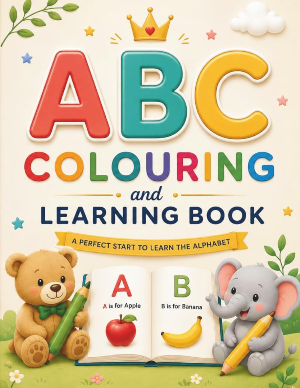 ABC COLOURING AND LEARNING: KIDS COLOUR BOOK