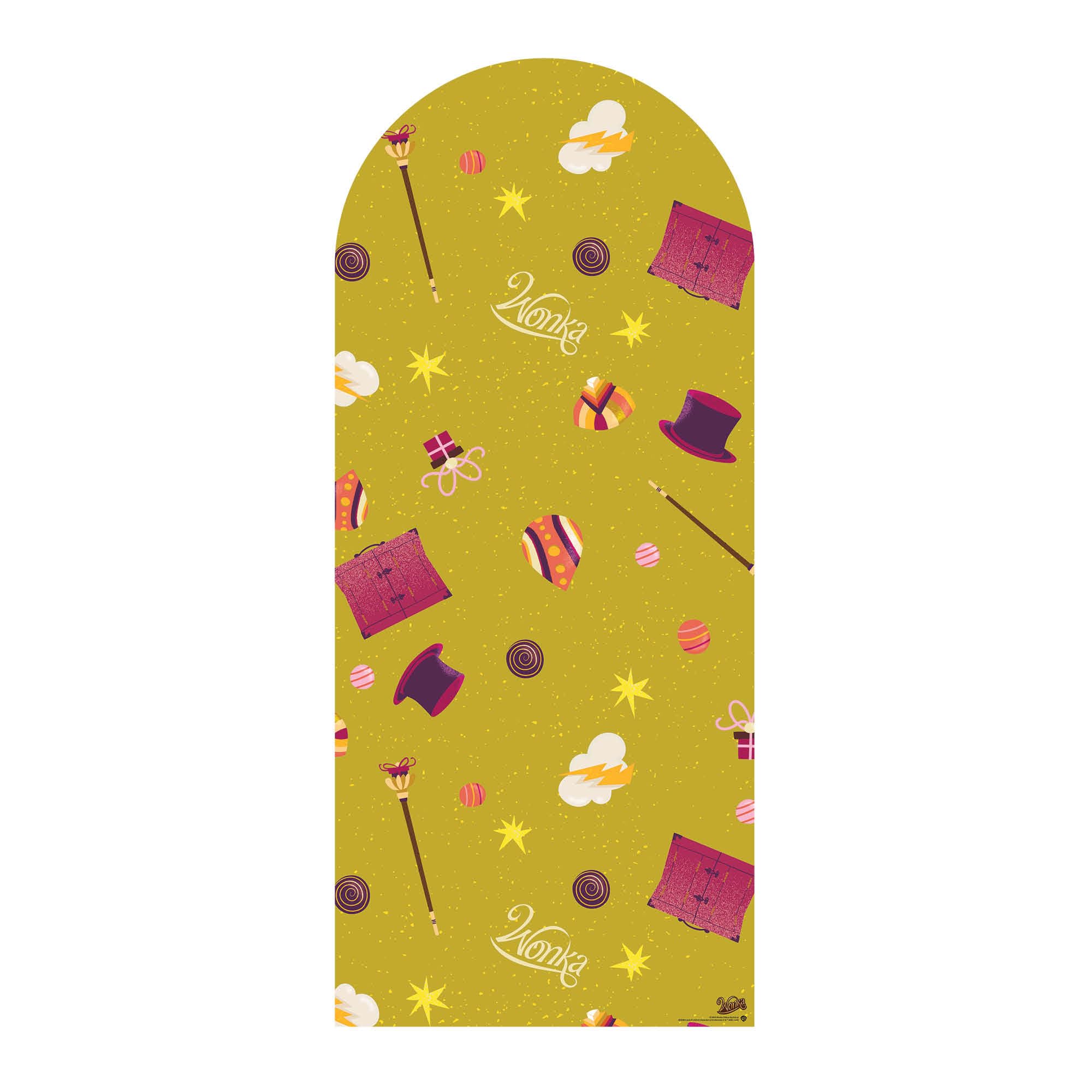 Star Cutouts SC4494 Wonka Gobstopper Green & Yellow Backdrop Single Cardboard Cut Out Height 185cm