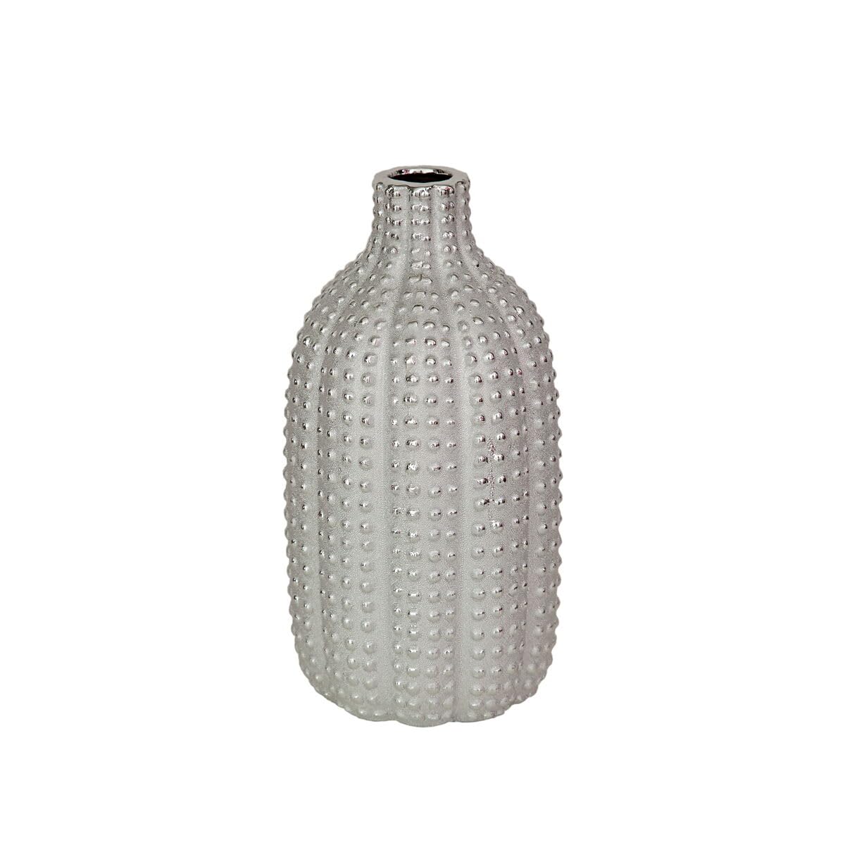 Romimex Vase Silver Porcelain 13 x 25 x 13 cm