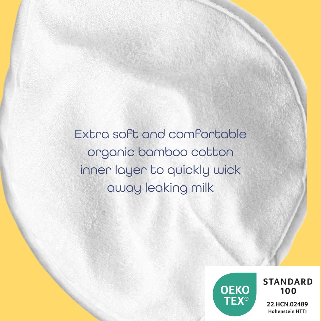 First Days Maternity - Lot de 6 coussinets d'allaitement réutilisables en coton biologique – Taille XL, ultra-absorbants et lavables – Confort et protection pour mères allaitantes