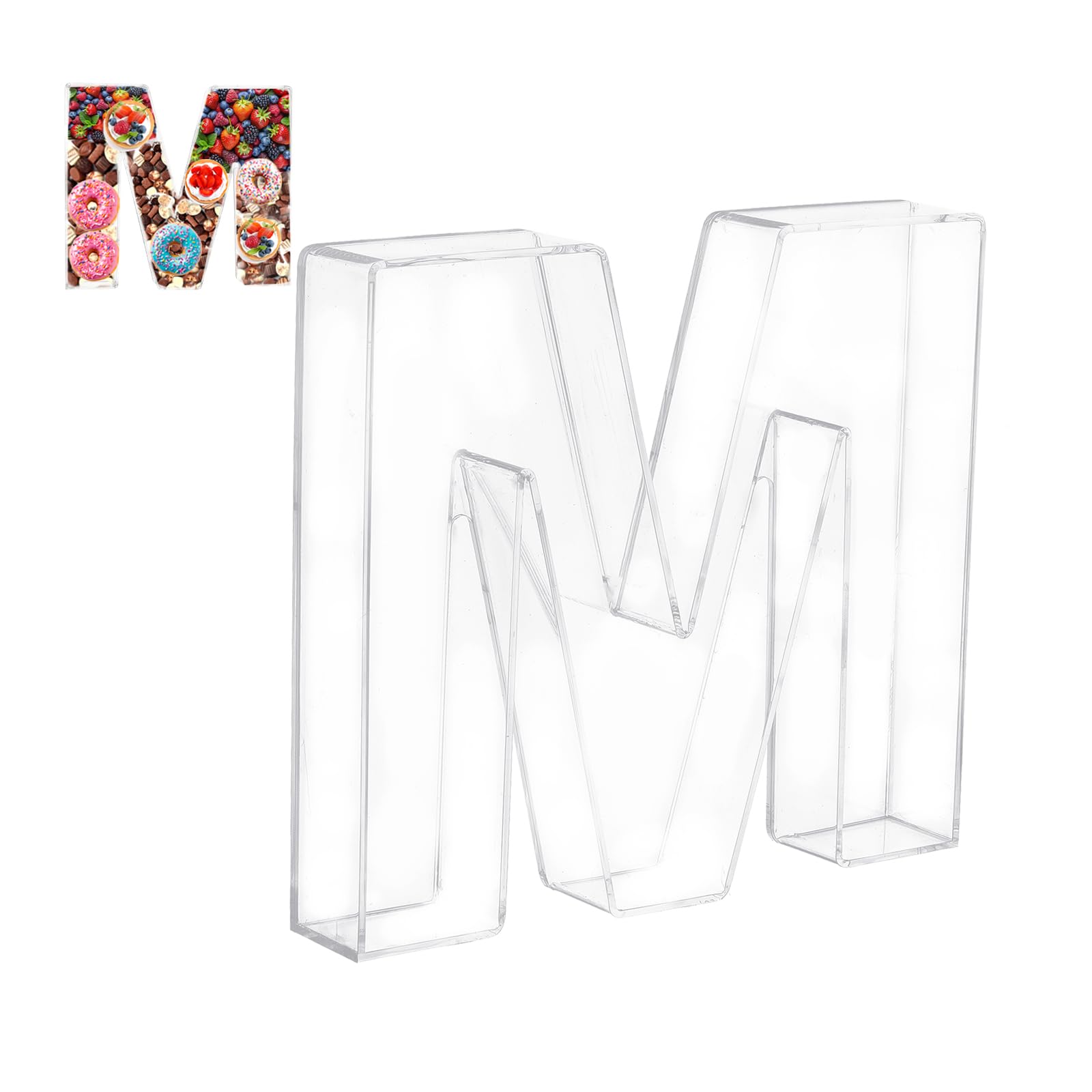PATIKIL 10" Acrylic Letter Box M, Reusable Display Fillable Tray Container for Charcuterie Mache Chocolate Candy Birthday Party Anniversary Decorations, Clear
