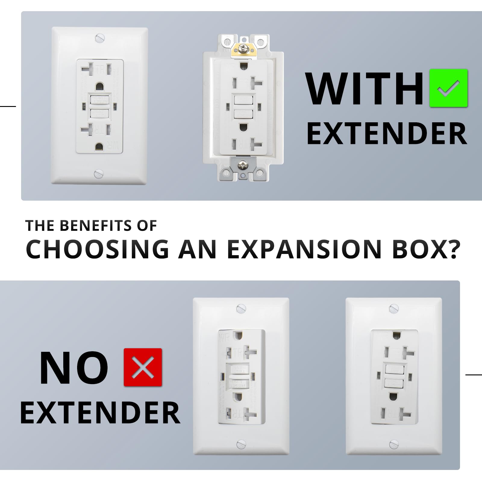 Snapklik.com : AIRTAK Outlet Box Extender 2-Gang, Non-Metallic ...