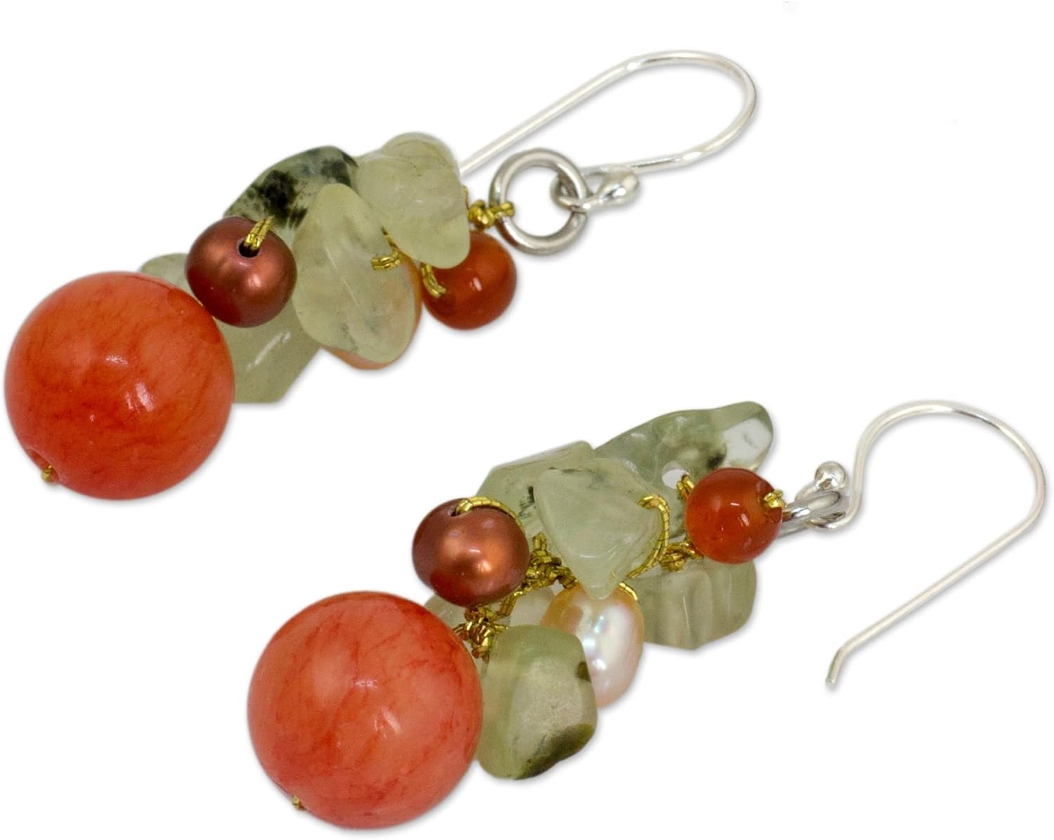 NOVICA Artisan Handmade Citrine .925 Sterling Silver Plated Earrings - Image 4