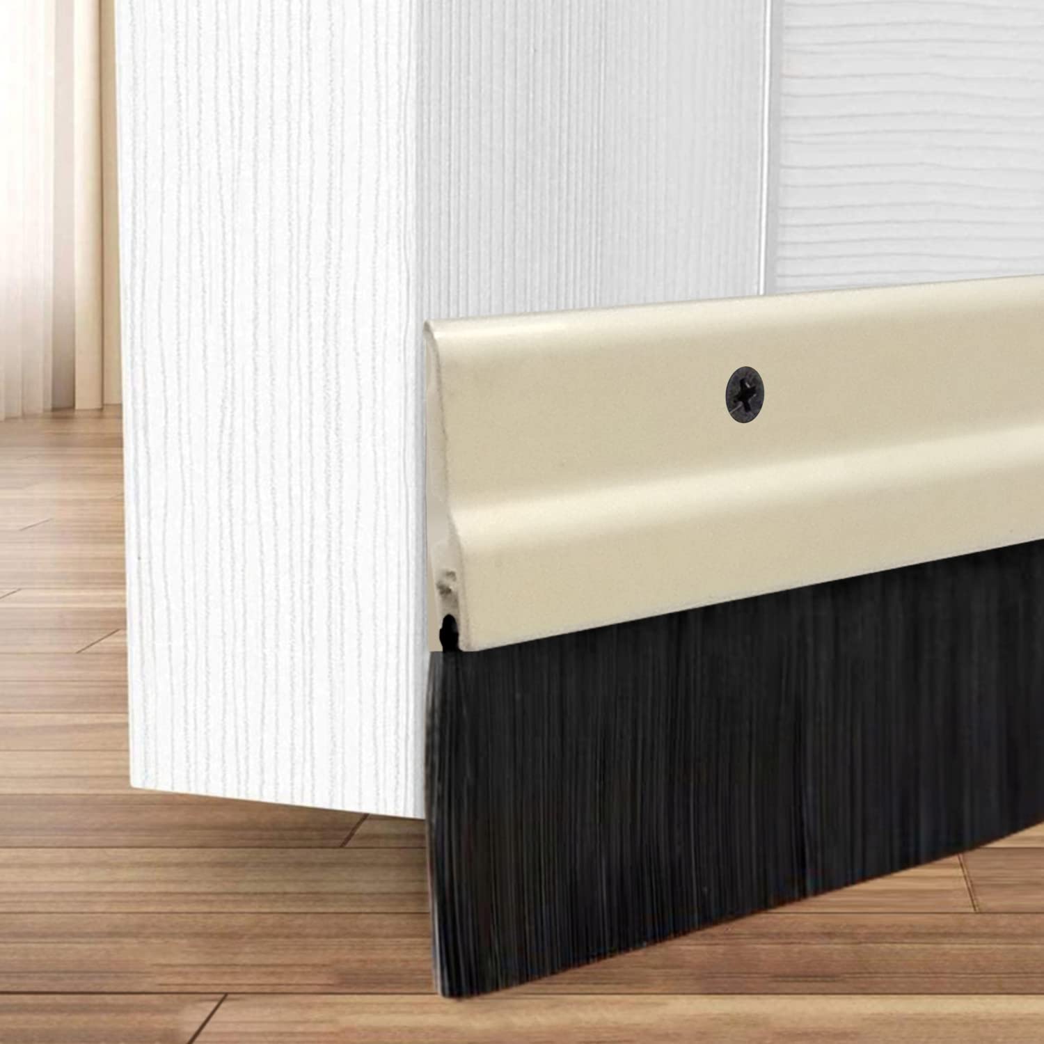 Ambika Brush Aluminium Door Seal Ivory White Plate with Black Nylon Brush Size- 39.37-inch/100cms (1 PC) (B09D72SZBD) Amazon Price History, Amazon Price Tracker
