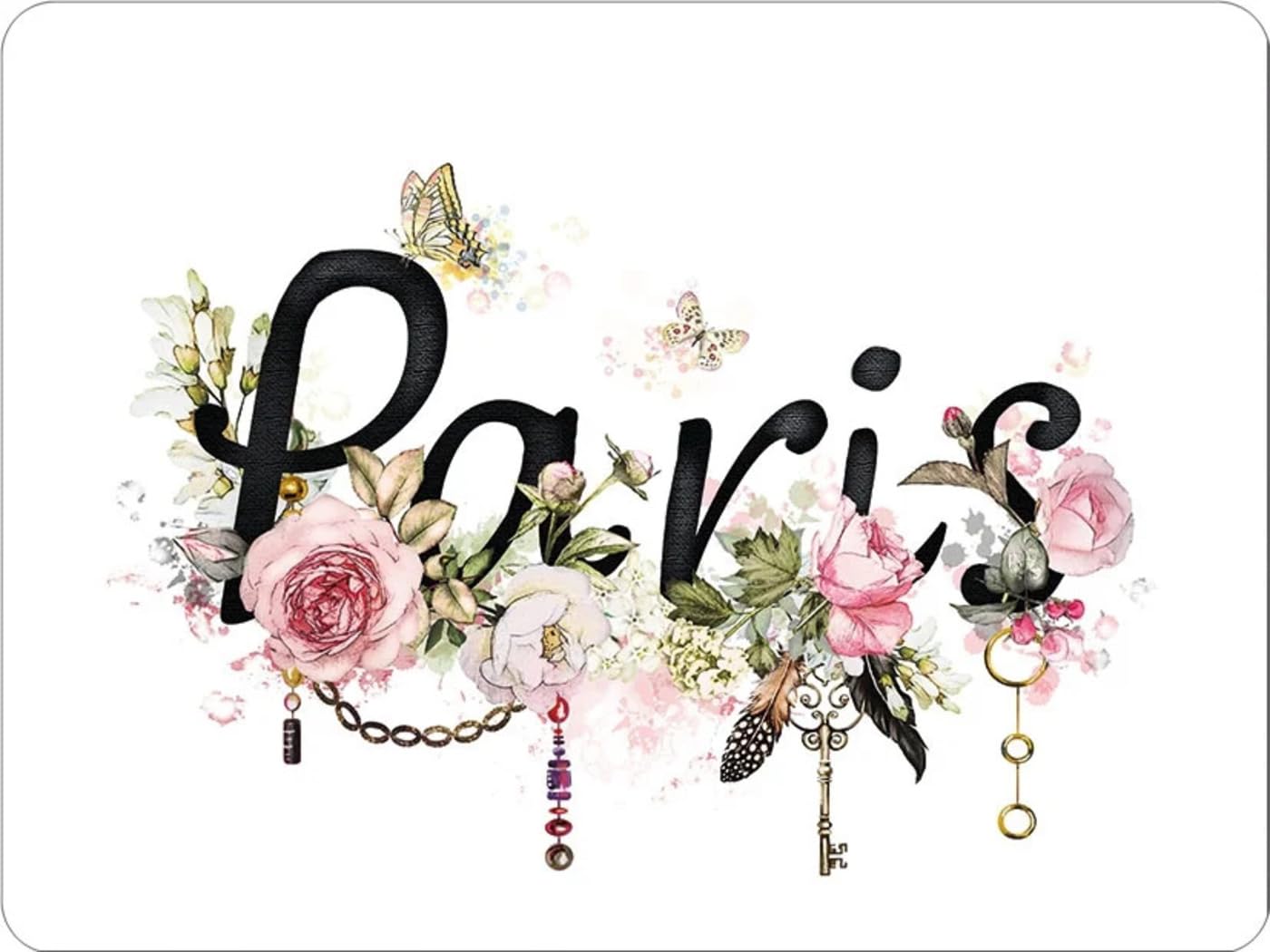 Set of 2 Individual Decoupage Paper Party Napkin Paris Flowers Roses Watercolor Decor Luncheon Napkins for a Birthday Holiday, Wedding, Cocktail Party