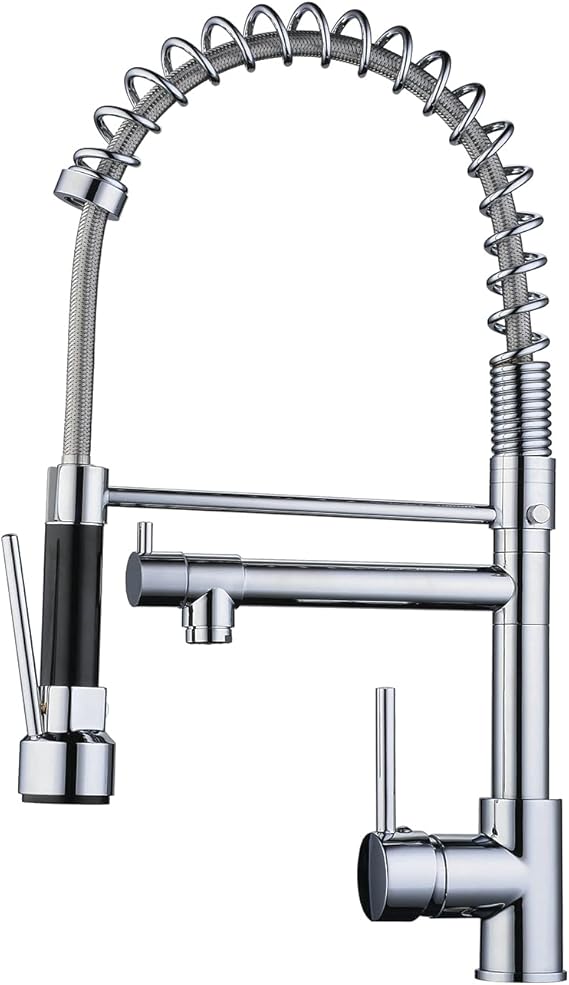 Kitchen Sink Faucet - Chrome Polished Brass Kitchen Faucets with Pull