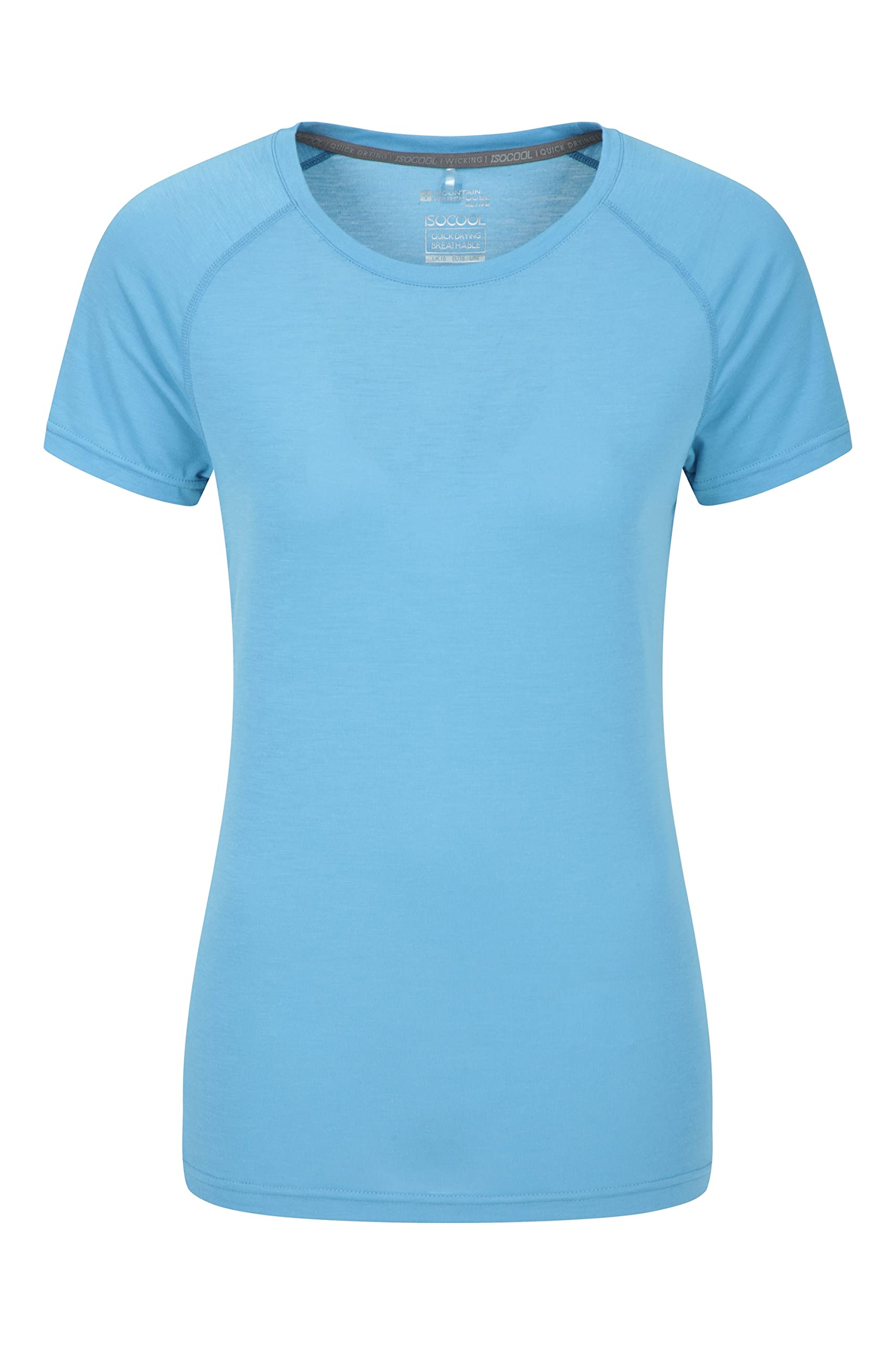 Mountain Warehouse Women's Blue Quick Dry T-Shirt - Comfortable & Lightweight Isocool Tee Shirt - Spring Summer, Walking, Holiday & Outdoors Size 10