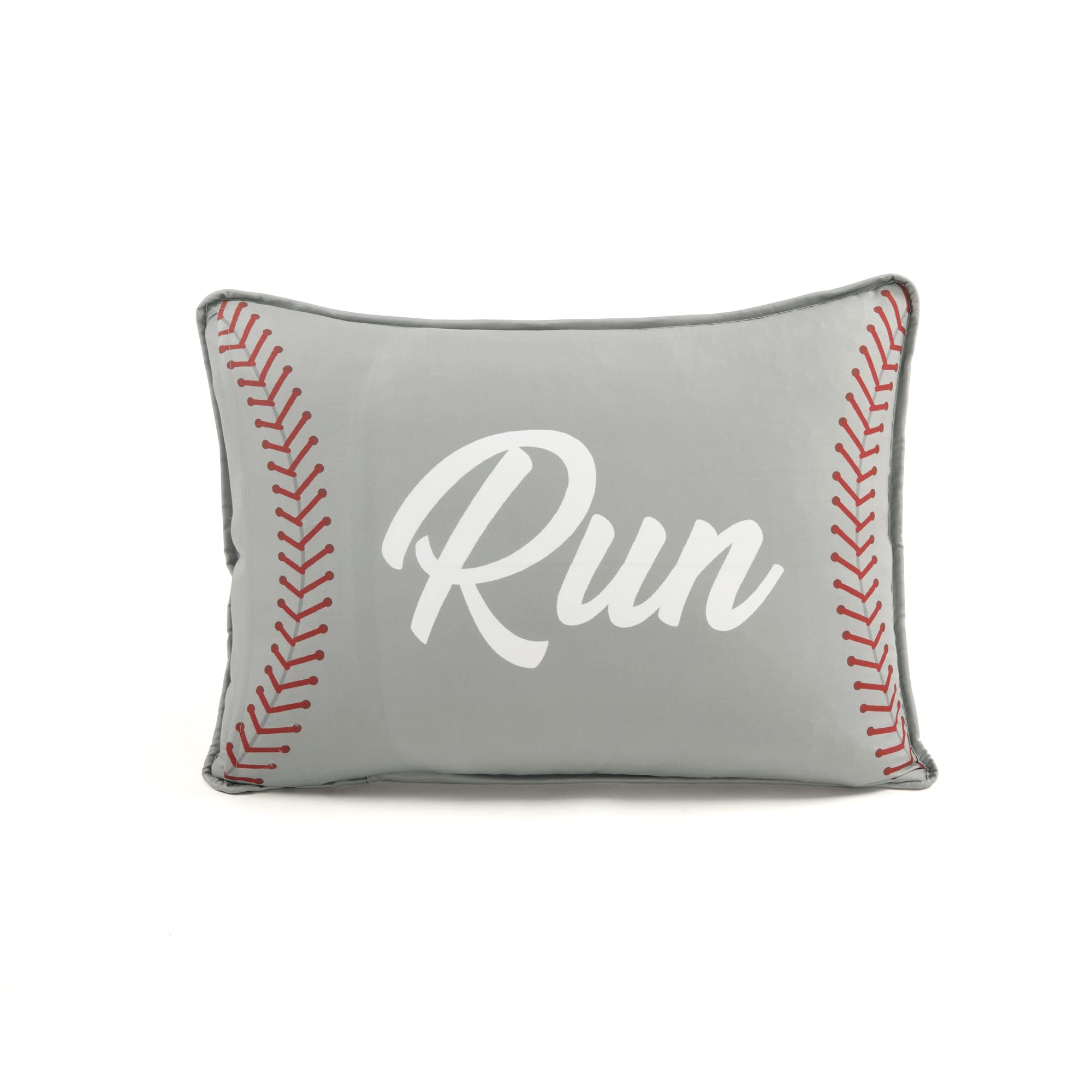 Lush Decor Wende-Bettwäsche-Set für Kinder, Baseballspiel, übergroß, 5-teilig, Doppelbettgröße, Grau und Marineblau