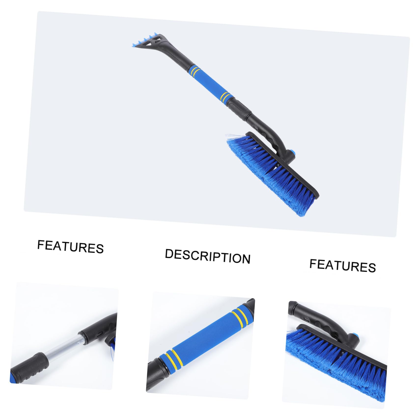 Mikikit 1pc Telescopic Snow Shovel Ice Scraping Board for Cars Outdoor Use Lightweight Durable Easy to Store for Emergency Snow Removal