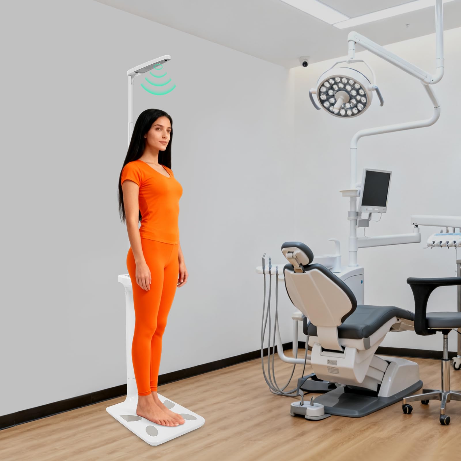 Professionelle Digitale Höhe- und Körperfettwaage, Ultraschall-Körperfettanalysator Gewichtskapazität, Multifunktionale Körperwaage für Zuhause, Fitnessstudio, Schul-und Klinikgebrauch, bis 200Kg