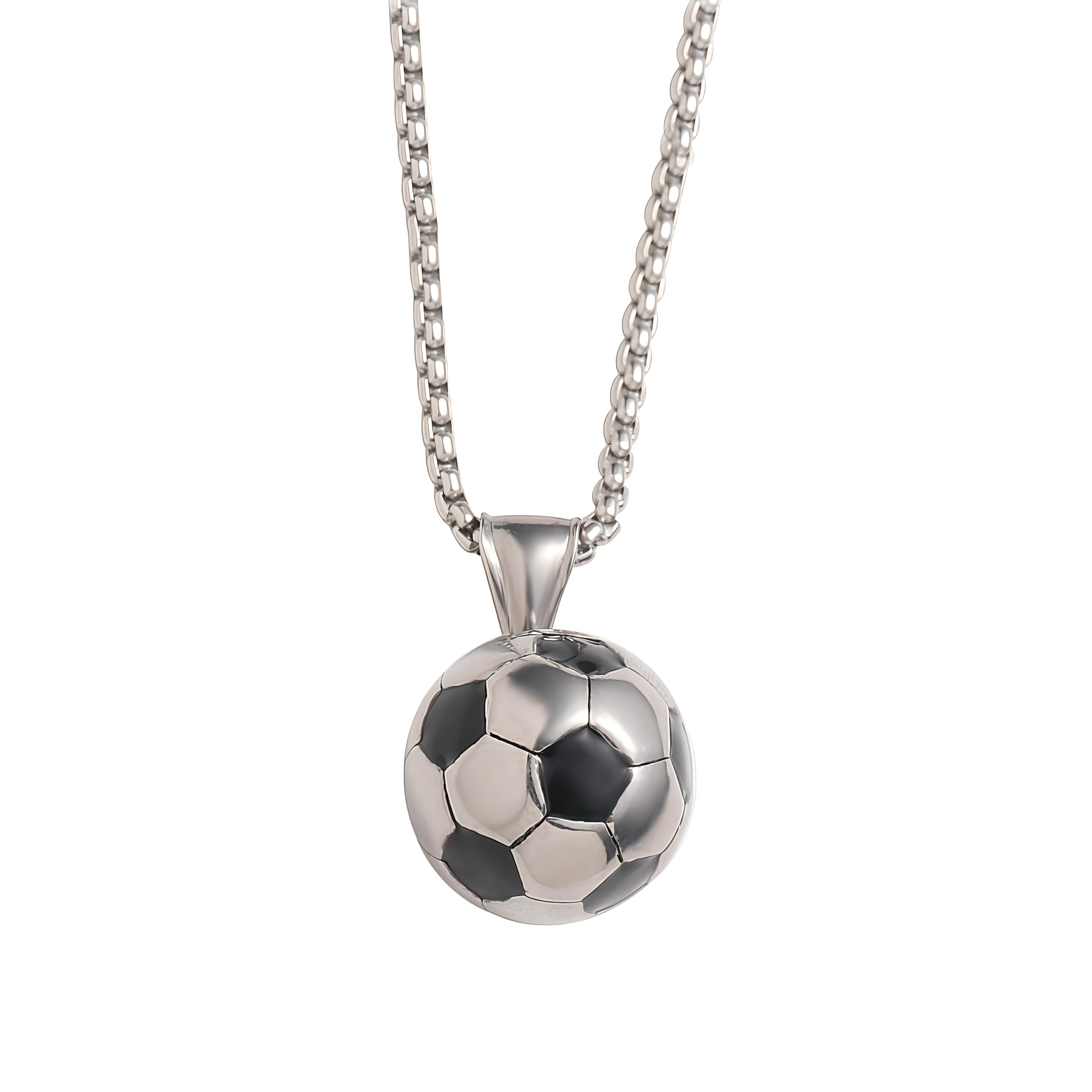 Collier De Football Collier De Soccer En Acier Inoxydable Collier Breloques Pour Enfants Bijoux Unisexe