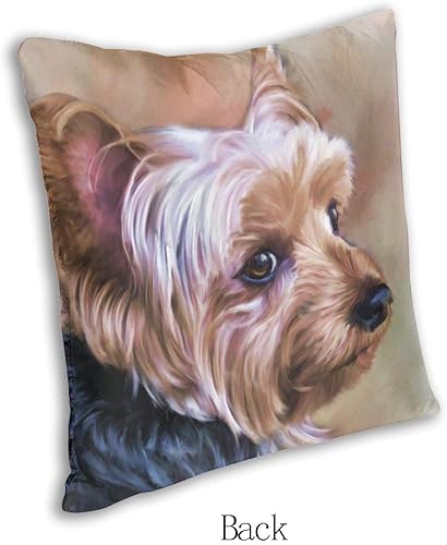 Miniatura 3 de DZGlobal Fundas de almohada personalizadas para perro Yorkie Yorkie, funda de almohada para perro, 18 x 18 pulgadas, algodón suave, Yorkshire