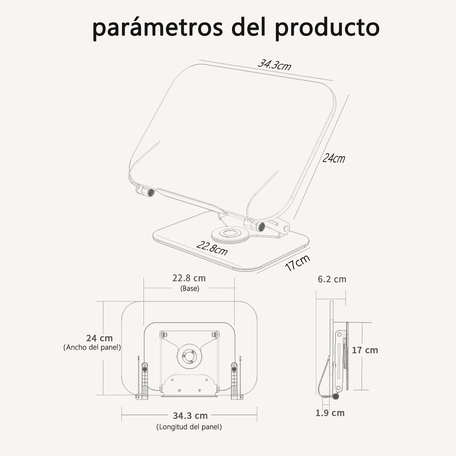 Soporte de Lectura, Soporte de Libro Ajustable con Base Giratoria 360°, Soporte de Libro de Cocina Plegable, Práctico Soporte Giratorio para Partituras, Libros Pesados, Computadora portátil