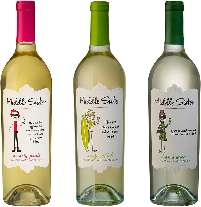 Middle Sister White Wine Sampler Pack 3 X 750mL