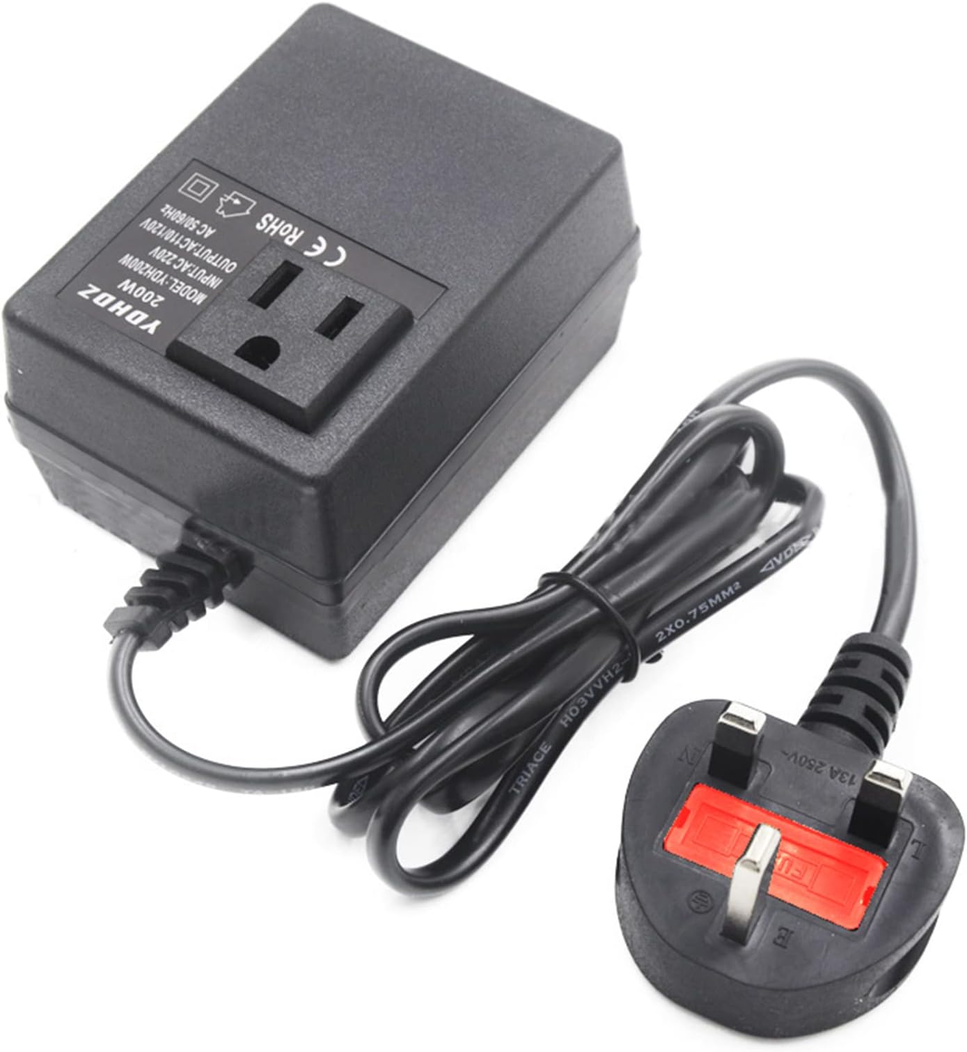 Mains Voltage AC 220V/240V to 110V/120V Step Down Power Voltage Converter Transformer UK Plug, Intelligent Efficient Adapter Travel Power Adapter