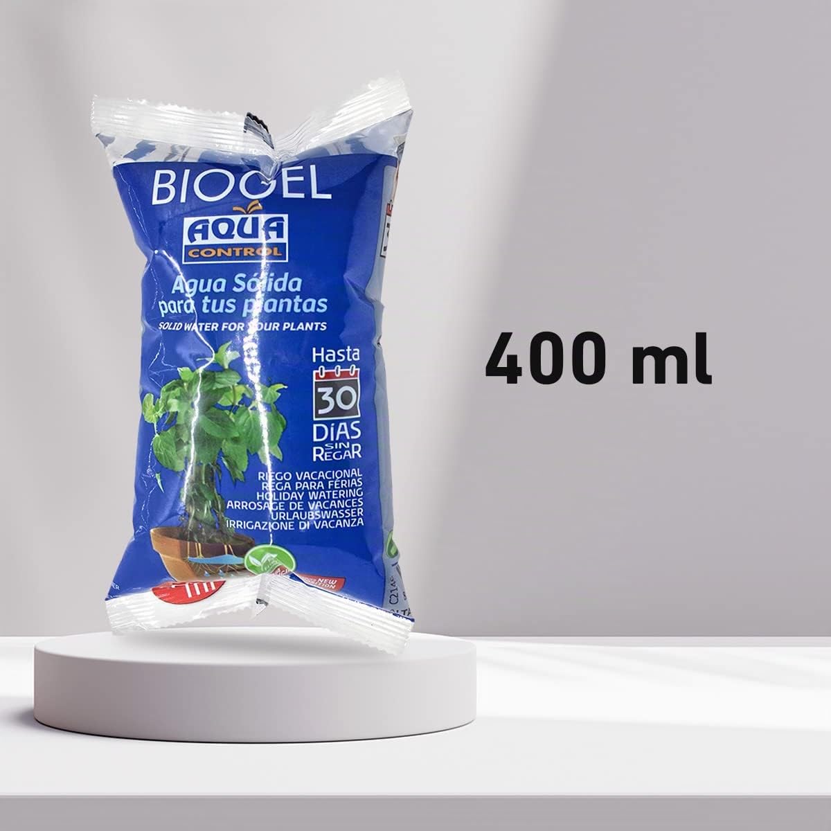 AQUA CONTROL Biogel C2140 Eau Solide pour Plantes, Arrosage Vacances 30 Jours, 400 ML