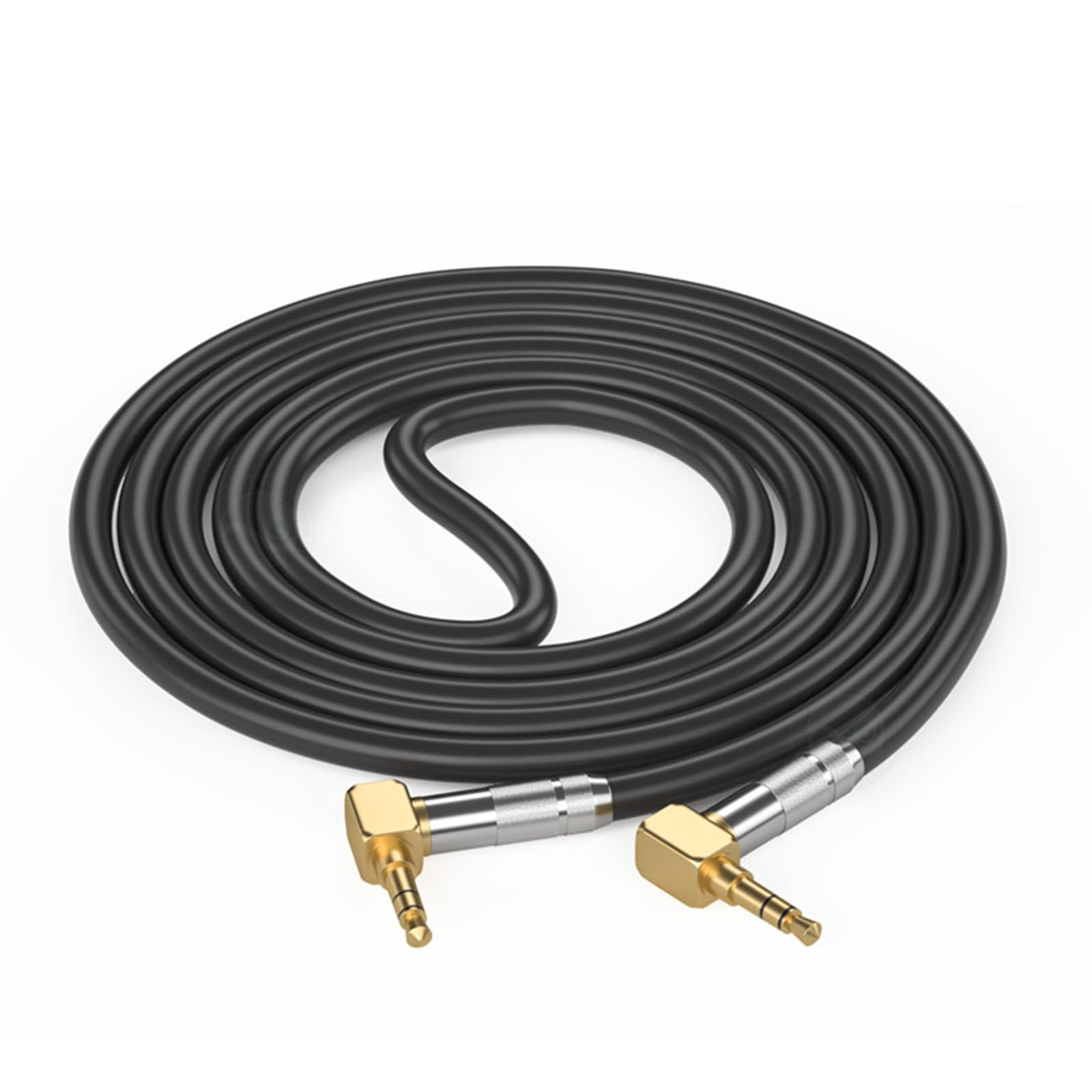 Câble audio stéréo mâle vers mâle 3,5 mm avec connecteurs coudés en option pour casque et haut-parleur