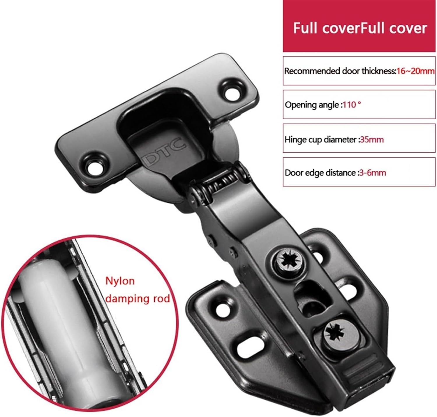 Kitchen Cupboard Wardrobe Door Hinges Soft Closing Mechanism Half Overlay Concealed Cabinet Hydraulic Hinge(Straight arm Hinge)