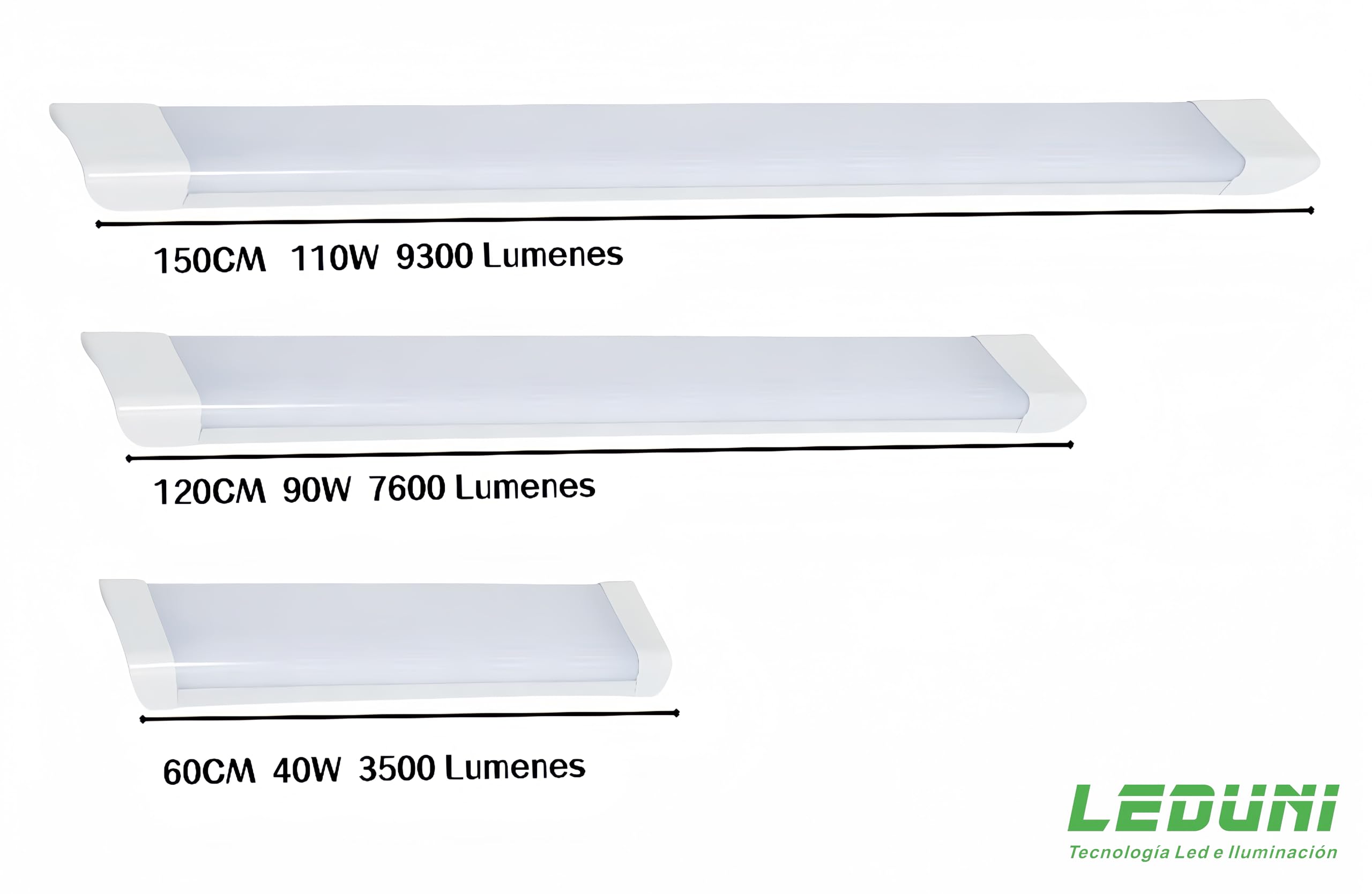 Lampara Luminaria LED Pantalla led para Supermercado, Taller, Hogar y Hospital Luz Blanco Fria 6000K (150 CM, PACK 2X)