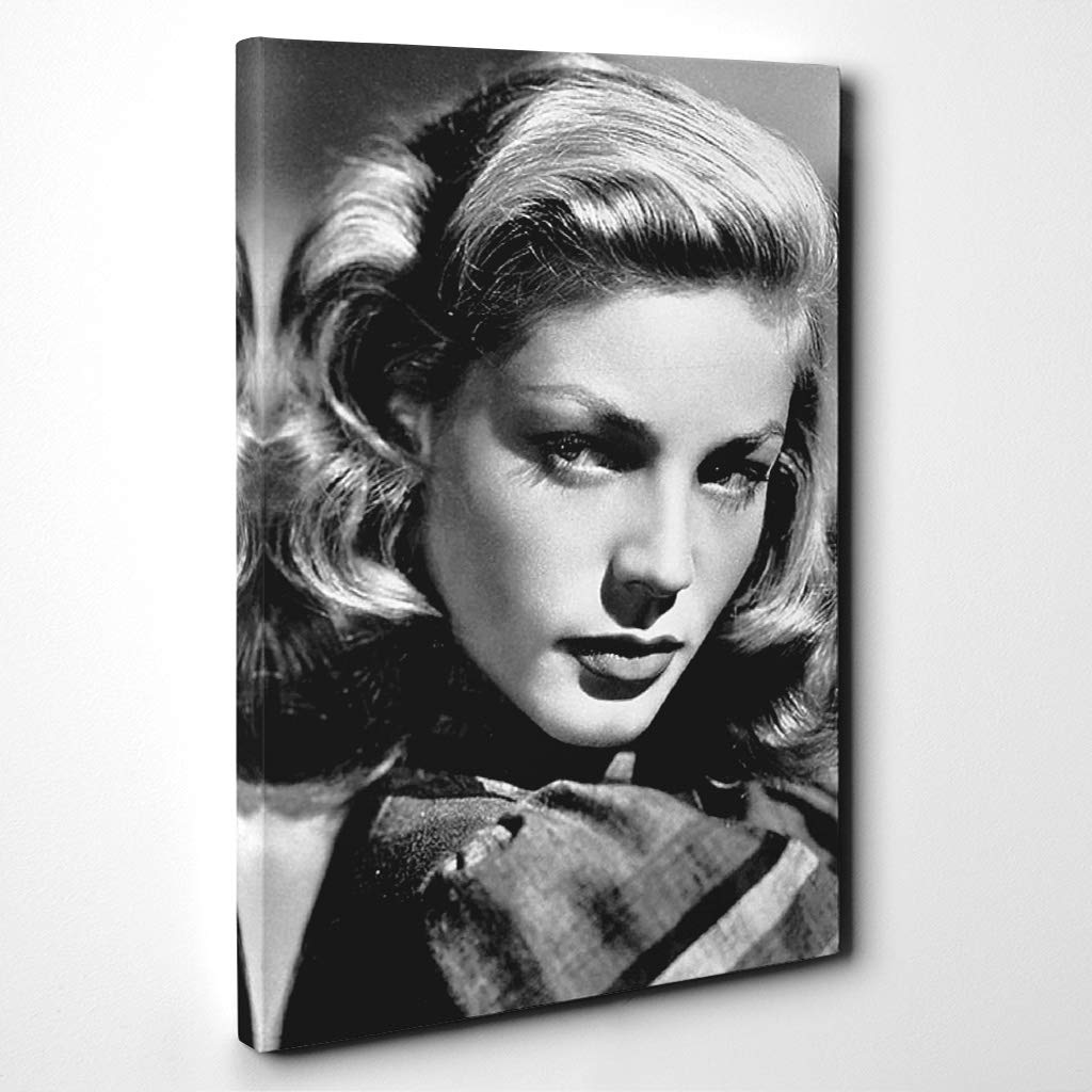 Lauren Bacall Canvas Wall Art Print Ready to Hang Picture, 30 x 20 Inch (76 x 50 cm), Multi-Coloured