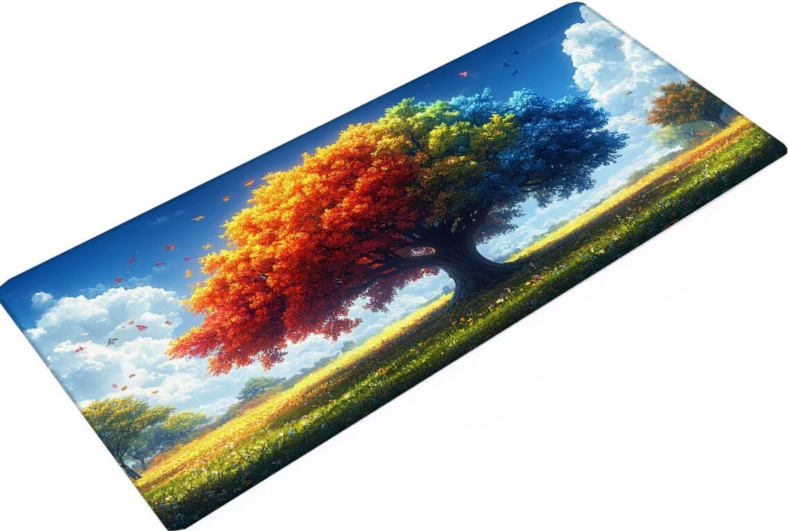 Alfombrilla Ratón Color Alfombrilla Escritorio Árbol Mouse Pad Gaming Duradera, Mouse Pad Grande Gaming Mejora Precisión y La Velocidad, Antideslizante Desk Mat para PC, Oficina 1600x800x3mm Y2-391