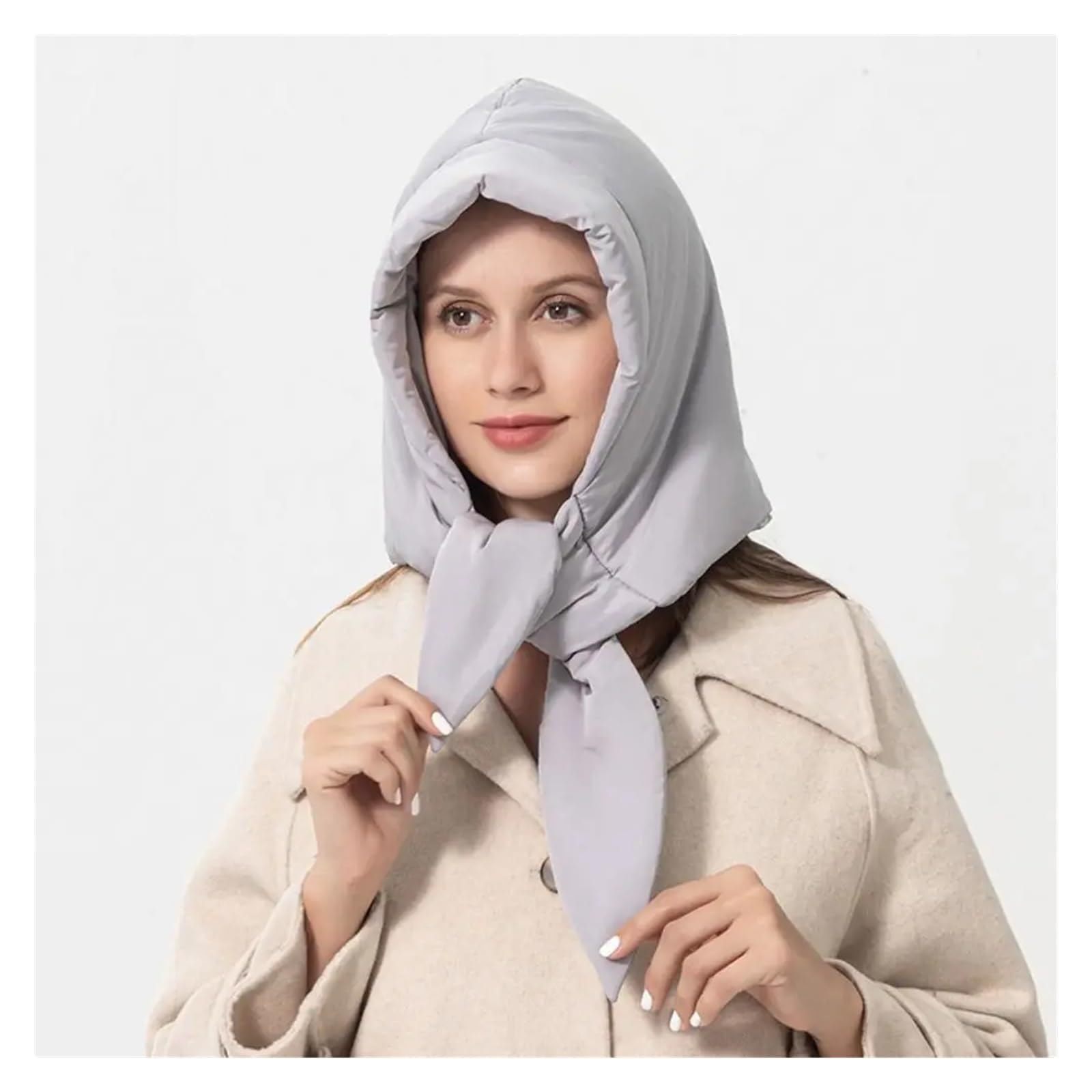 Plumón Sombreros Pañuelo de invierno for la cabeza, chal cálido, capucha, bufanda de algodón, Puff triangular, bufanda for mujer, sombrero grueso a prueba de viento, capucha for cuello al aire libre (