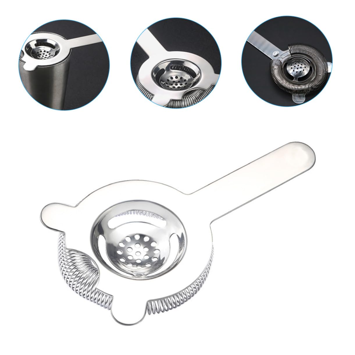 ABOOFAN 3 Piezas Colador de Cóctel Profesional Inoxidable Resistente para Bebidas y Hielo Accesorio de Bar para Mezclas y Cócteles