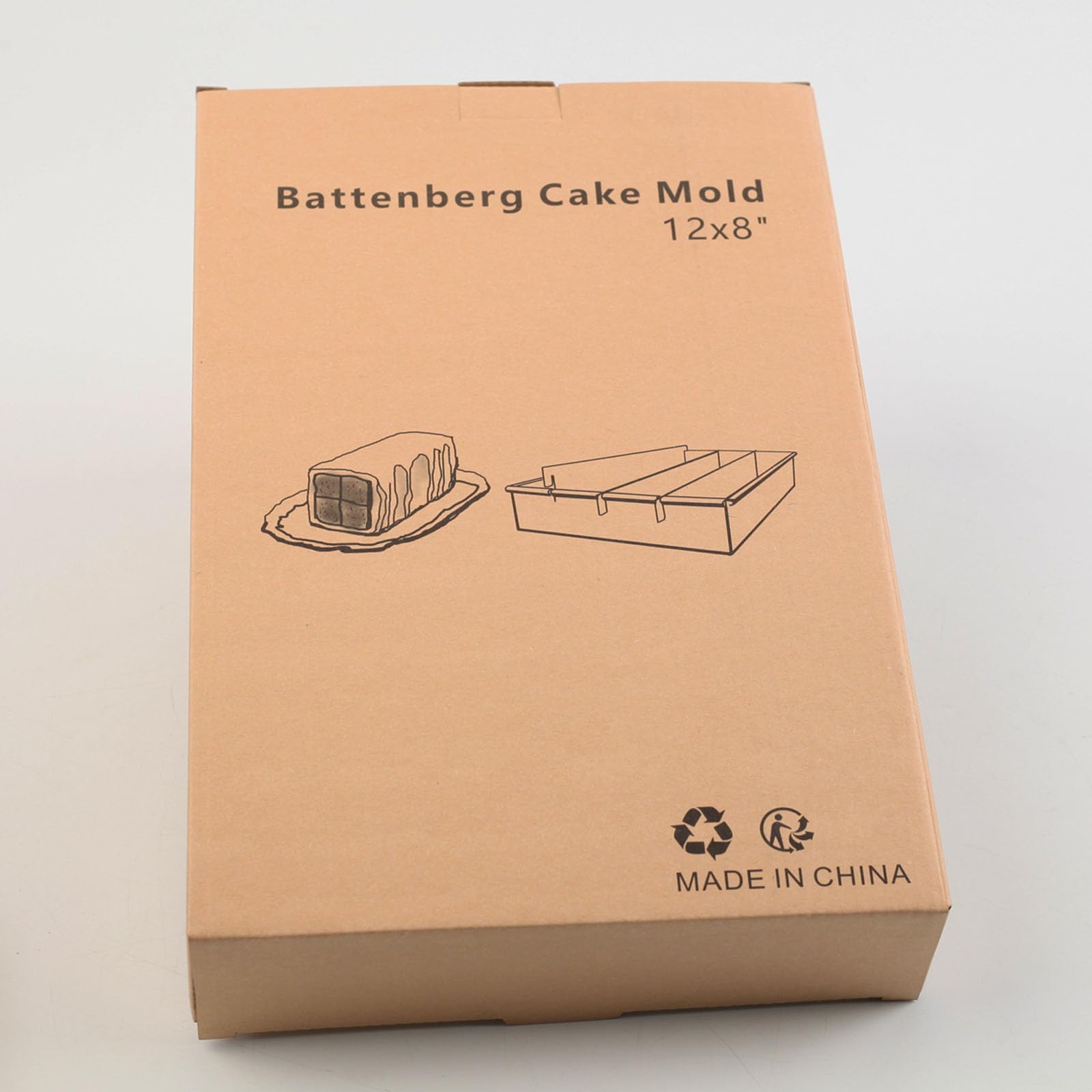Battenberg Kuchenform aus Aluminium mit 3 Trennwänden, abnehmbare Antihaft-Kuchenform für gleichmäßige Abschnitte und einfaches Herauslösen