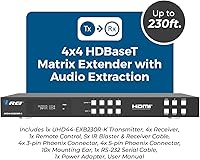 Vista 9 de OREI Matriz extensor HDMI 4K 4x4 profesional - HDBaseT UltraHD 4K @ 60Hz 4:2:0 sobre cable CAT5e/6/7 individual con conmutador HDR y control IR